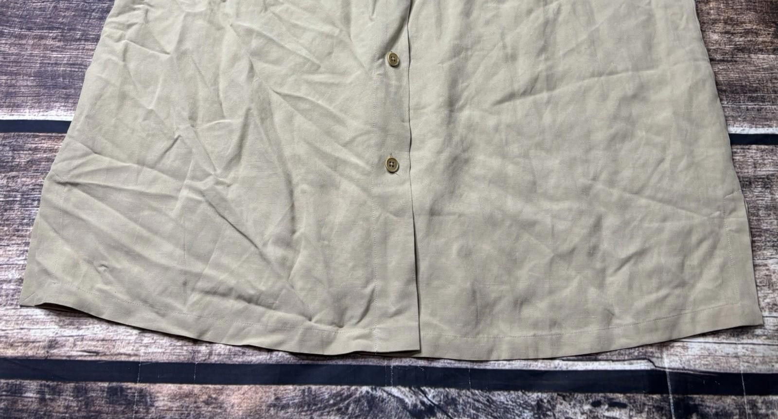 Lauren Ralph Lauren Lauren Ralph Lauren Top Womens 18W Linen Silk Blouse Beige Size XXL / US 16-18 / IT 52-54 - 6 Thumbnail