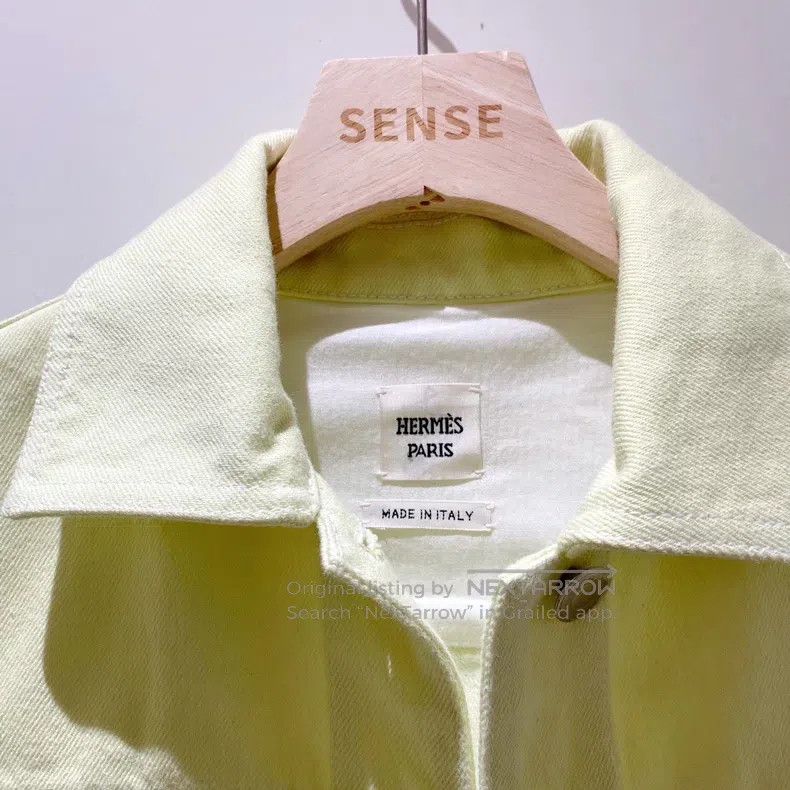 Hermes Hermes Avocado green denim jacket Size XXS / US 00 / IT 34 - 3 Thumbnail