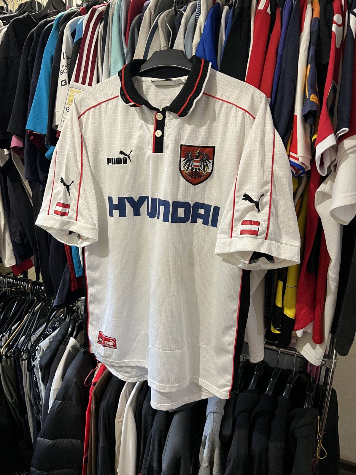 Puma × Vintage 1998 VINTAGE PUMA AUSTRIA HOME FOOTBALL SHIRT SOCCER SIZE XL Size US XL / EU 56 / 4 - 1 Thumbnail