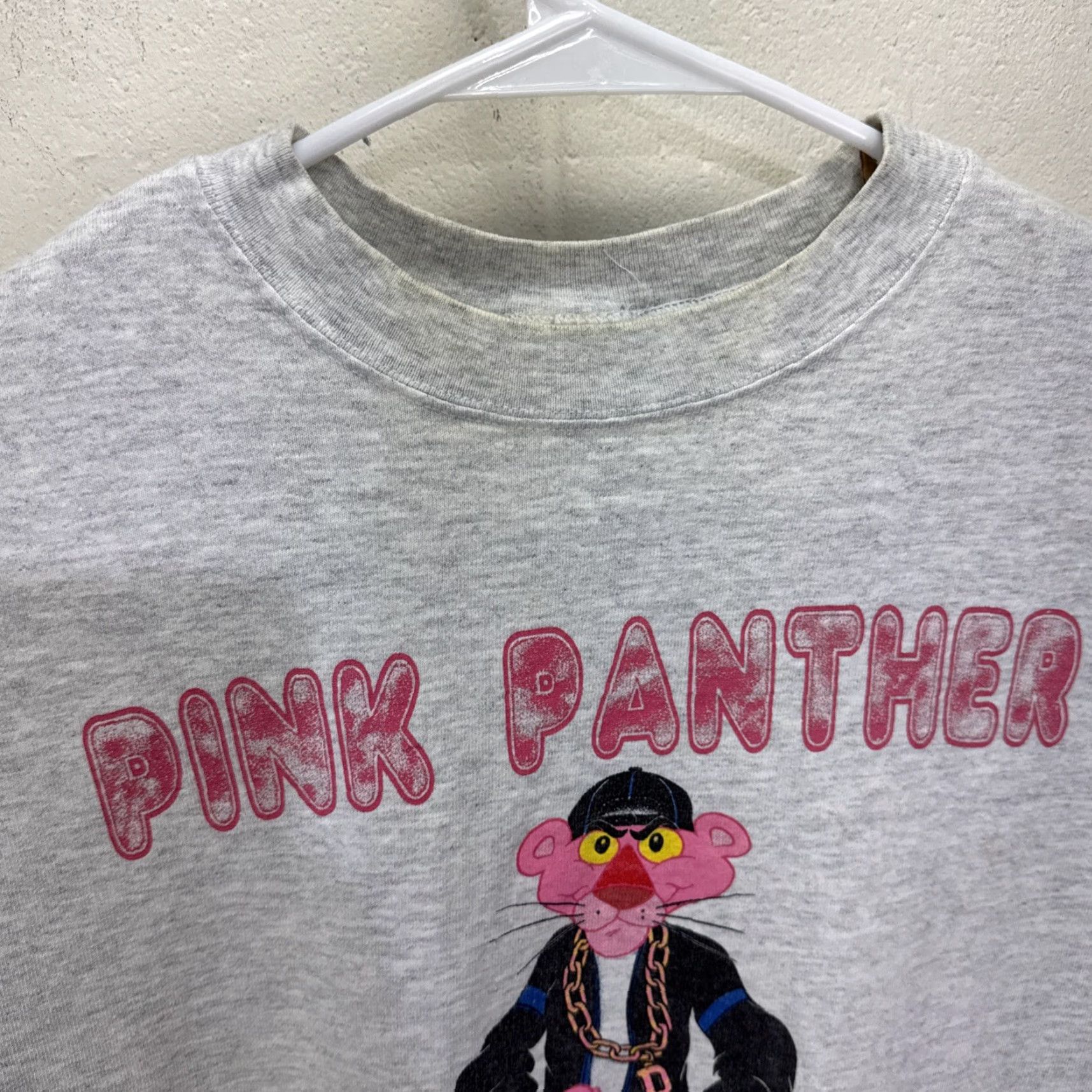 Pinko Vintage Pink Panther T-Shirt Men Large Gray 90s Cartoon Graphic Print Punk Style Size US L / EU 52-54 / 3 - 4 Thumbnail