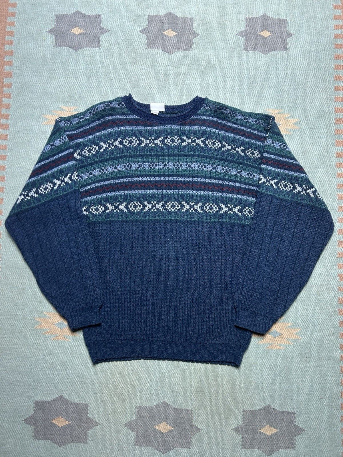 Vintage cornerstone acrylic knit sweater Icelandic Nordic large tall Size US L / EU 52-54 / 3 - 1 Thumbnail