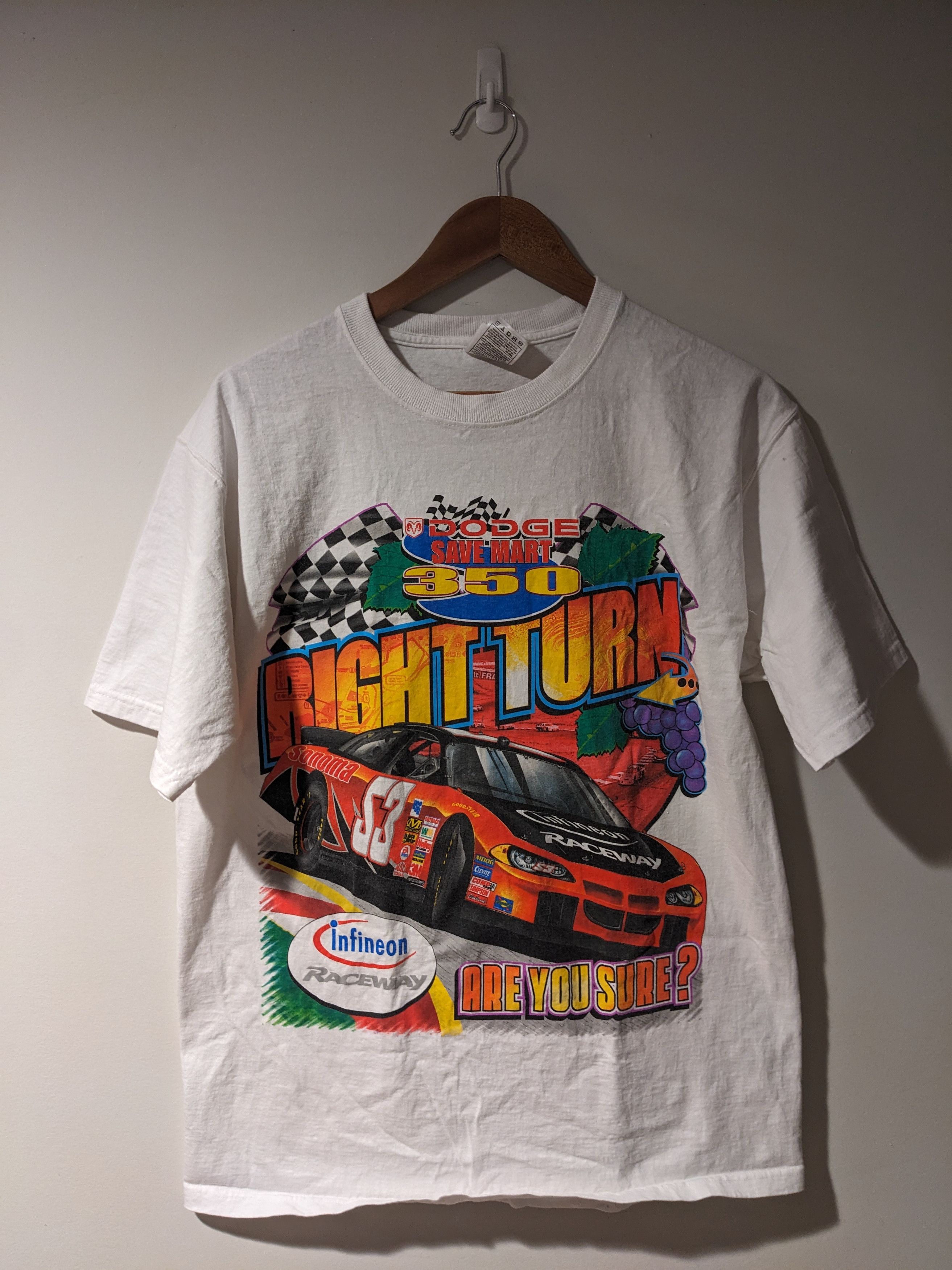NASCAR Vintage Nascar 350 Racing Speedway Dodge White Large T-Shirt Size US L / EU 52-54 / 3 - 1 Thumbnail