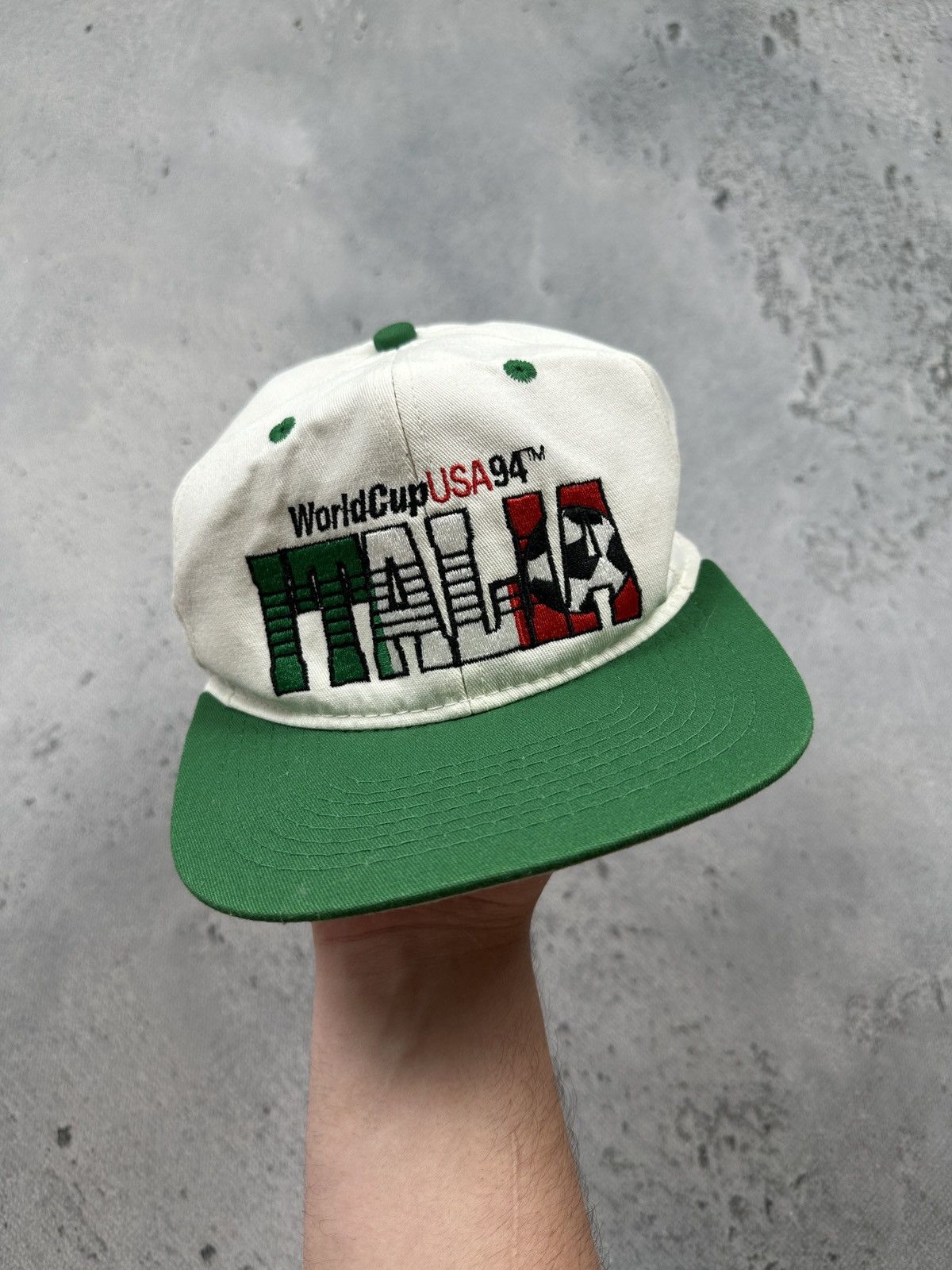 Vintage Vintage 1994 World Cup USA Italy #1 Snapback Hat Green White Size ONE SIZE - 3 Thumbnail
