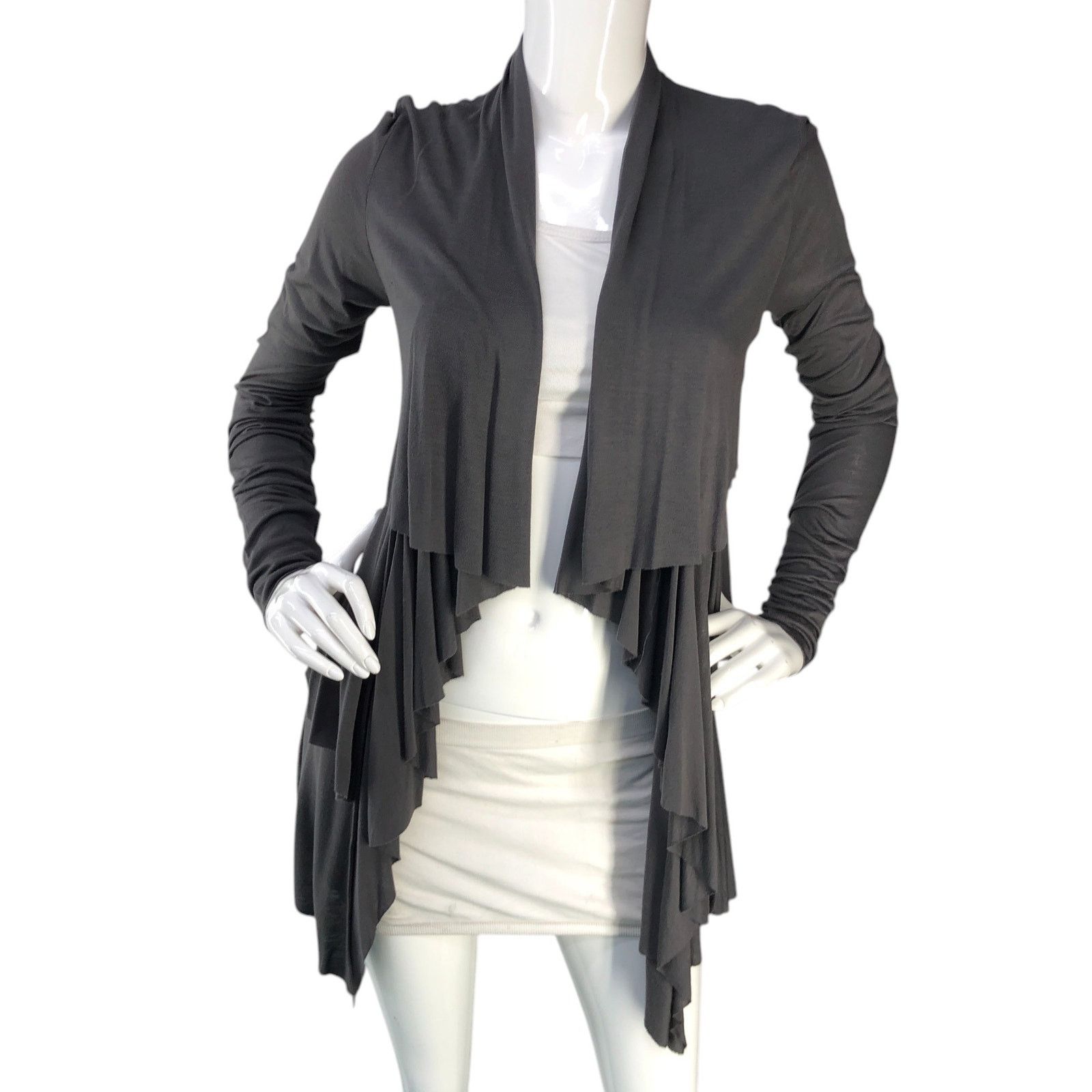Bailey 44 Bailey 44 Size S Cardigan Open Tiered Ruffle Gray USA MADE Size S / US 4 / IT 40 - 11 Thumbnail