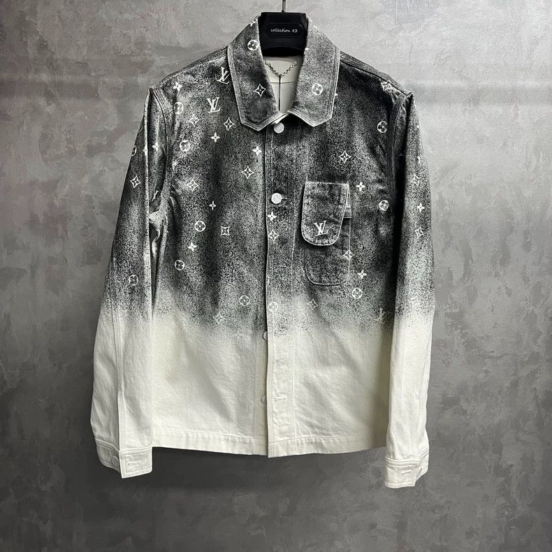 Louis Vuitton LOUIS VUITTON Grey Starry Sky Gradient Denim Work Long Slee Size US M / EU 48-50 / 2 - 1 Thumbnail