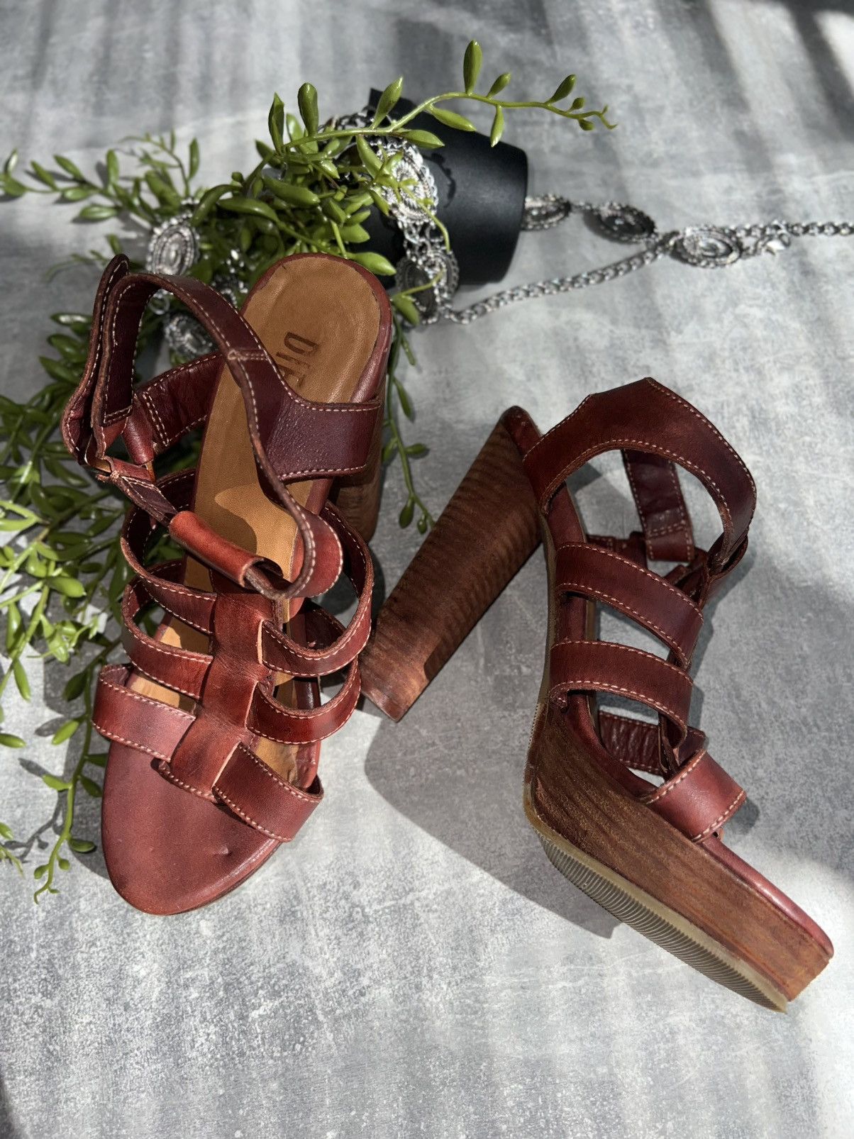 Diesel Diesel Platform Sandals – Vintage 00s Leather High Heels Size US 6 / IT 36 - 9 Thumbnail