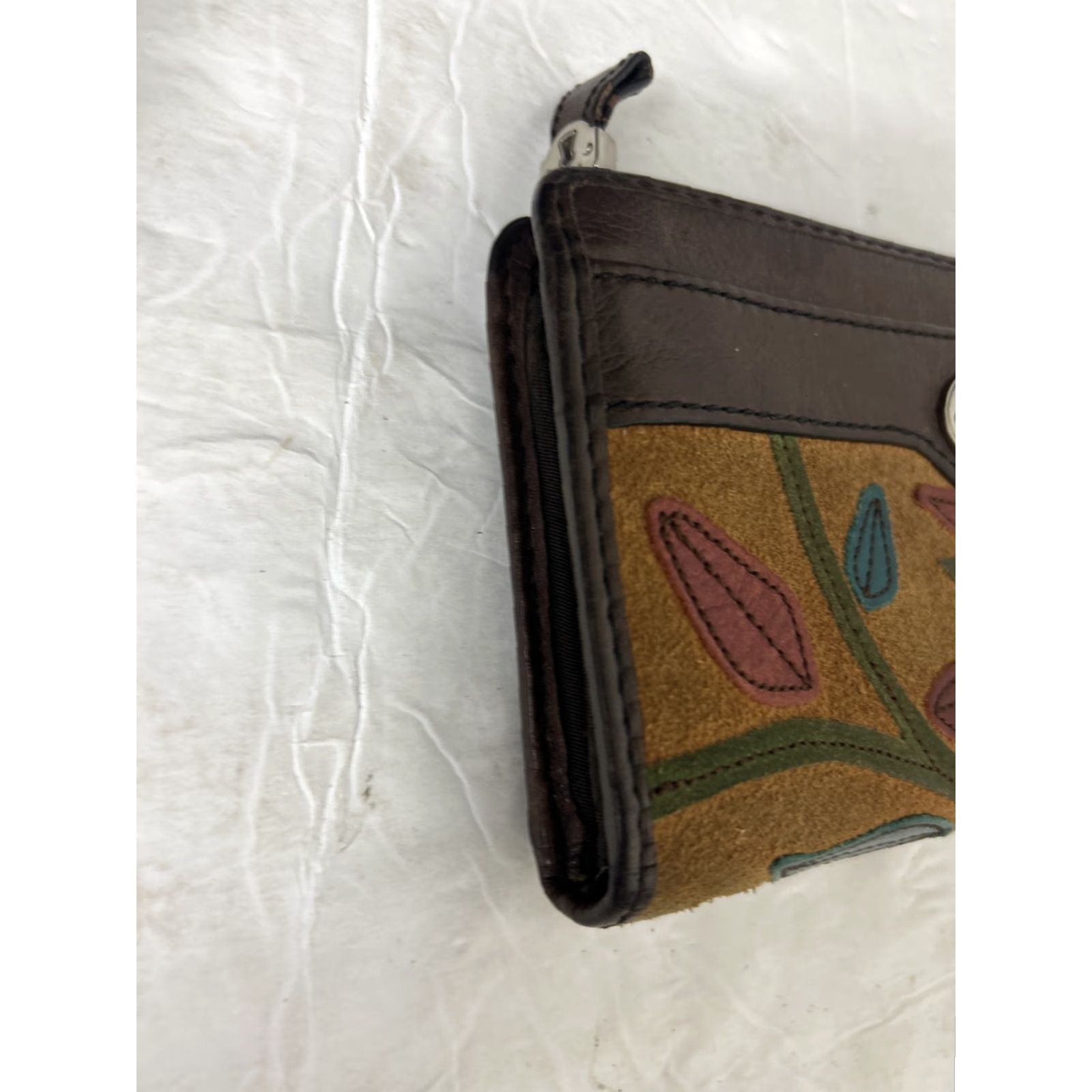 Fossil Fossil Wallet Floral Print Zip-Around Leather Trim Blue Pink Green Red Large Women Wallet Zip-Around Floral Pattern Leather Fossil Size ONE SIZE - 2 Thumbnail