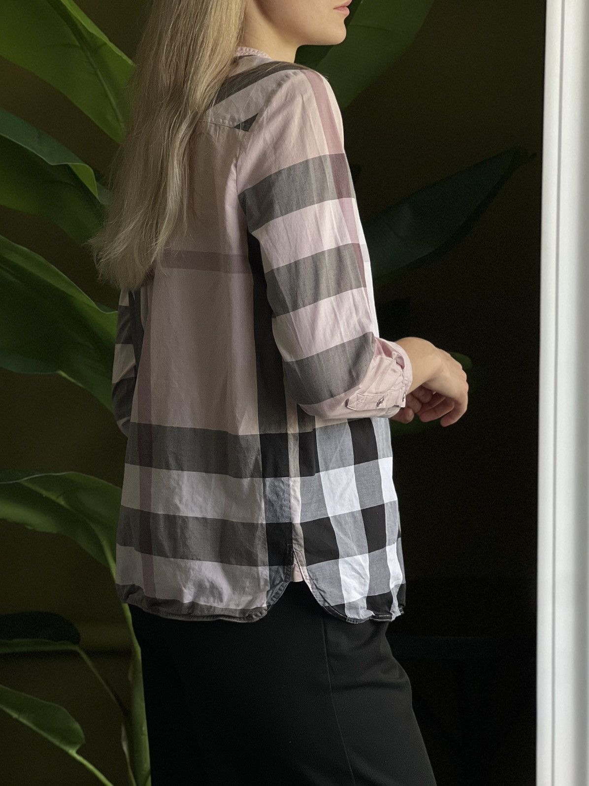 Burberry Burberry Pink House Check Cotton Shirt Grandad Collar Size M Size M / US 6-8 / IT 42-44 - 4 Thumbnail