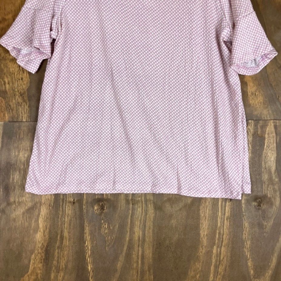 Vintage LC Lauren Conrad Blouse Womens Afterglow Gingham Key Hole Back Tie Stretch XL Size XL / US 12-14 / IT 48-50 - 3 Thumbnail