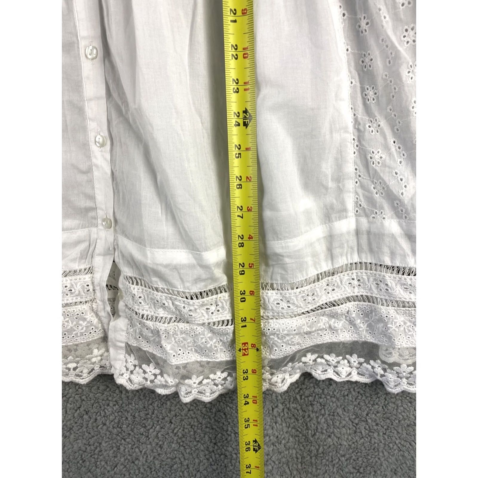 Vintage Splash Shirt Dress Women’s Size 12 Tunic Top Blouse / 34-33 White Cotton Splash Ladies Classic Blouse Shirt Size XL / US 12-14 / IT 48-50 - 6 Thumbnail