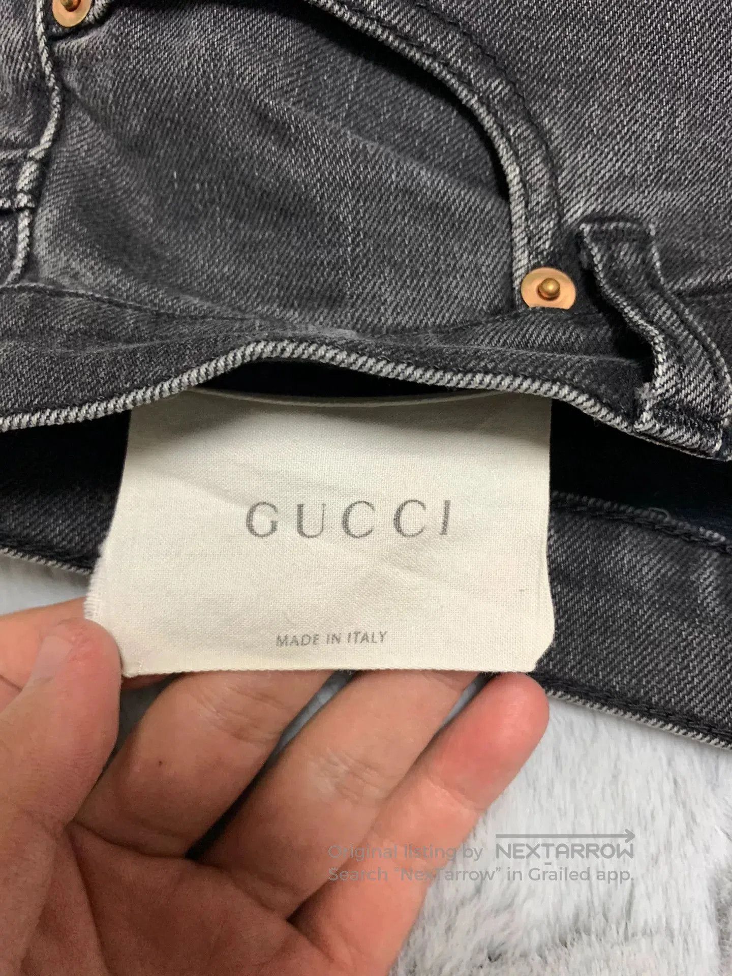 Gucci Gucci Gray Tiger Embroidered Denim Pants. Size US 28 / EU 44 - 3 Thumbnail