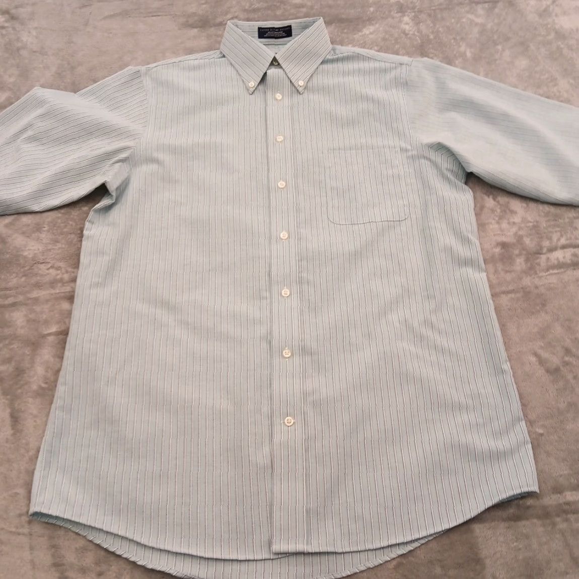 Stafford Stafford Shirt Mens 15.5 Blue Striped Long Sleeve Button Down Oxford Shirt Size US L / EU 52-54 / 3 - 4 Thumbnail