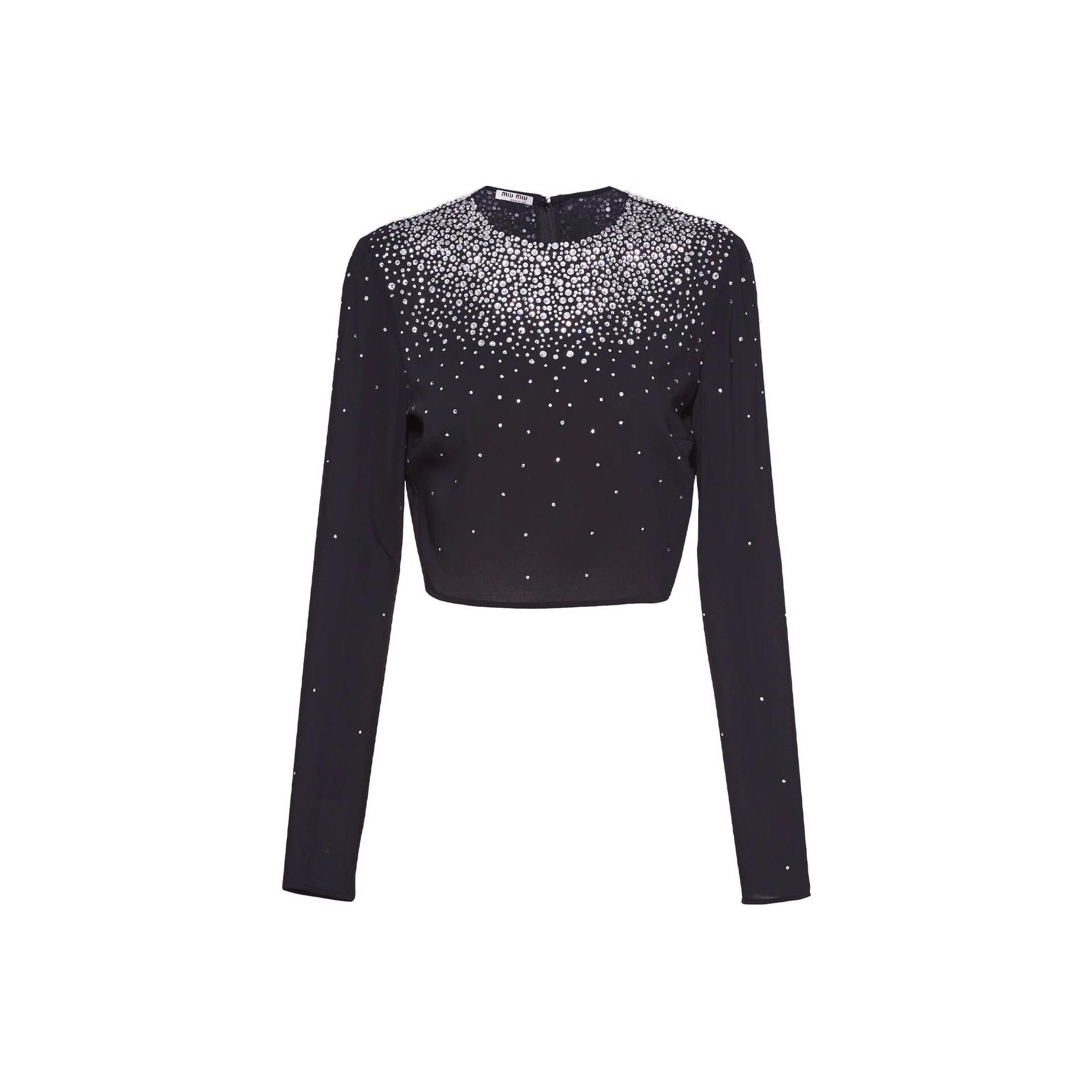 Miu Miu Miu Miu Rhinestone Long Sleeve Top Size 38 Size XS / US 0-2 / IT 36-38 - 1 Thumbnail