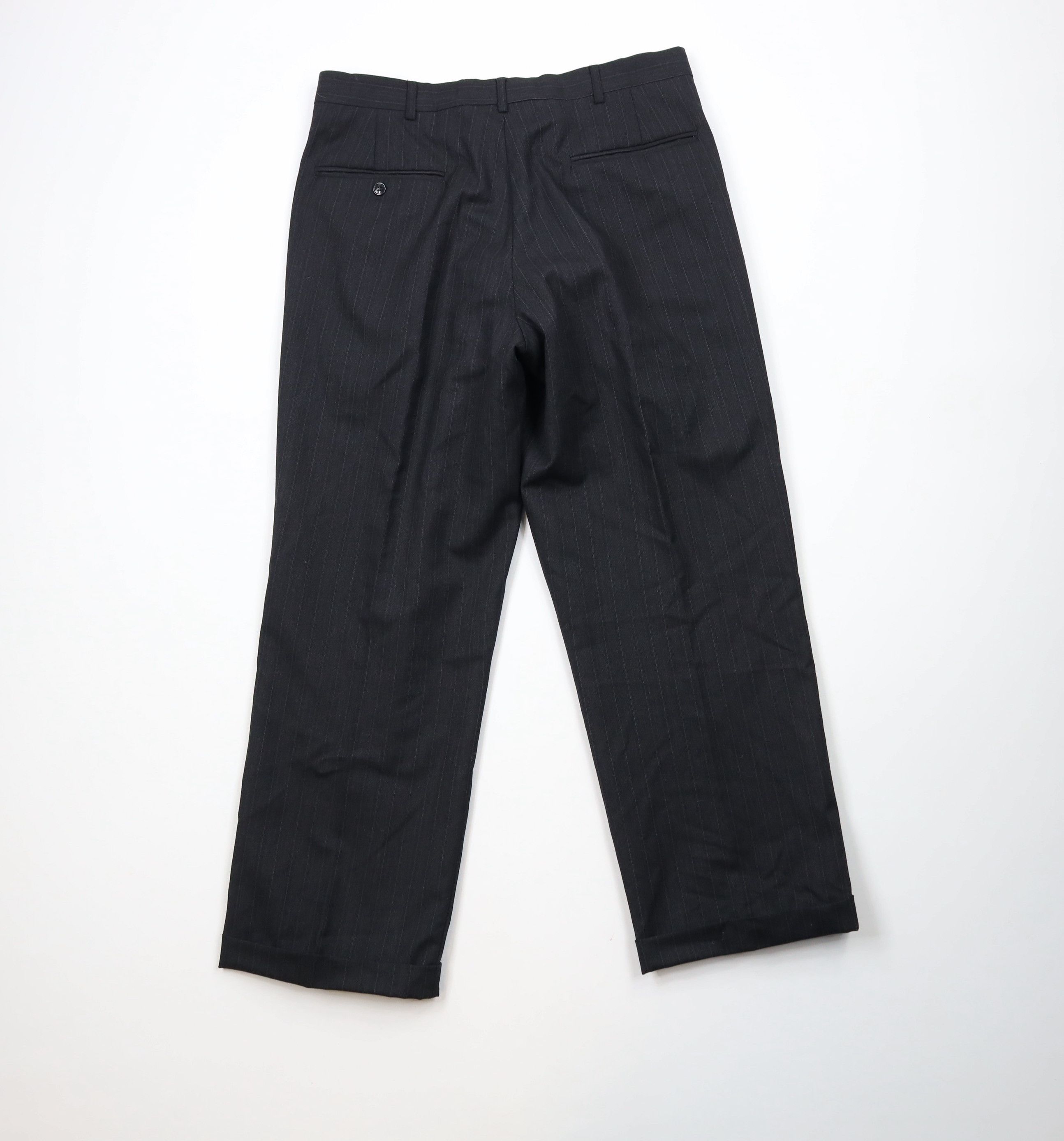 Vintage Vintage 70s Streetwear Pleated Cuffed Wide Leg Chino Pants Size US 32 / EU 48 - 10 Thumbnail