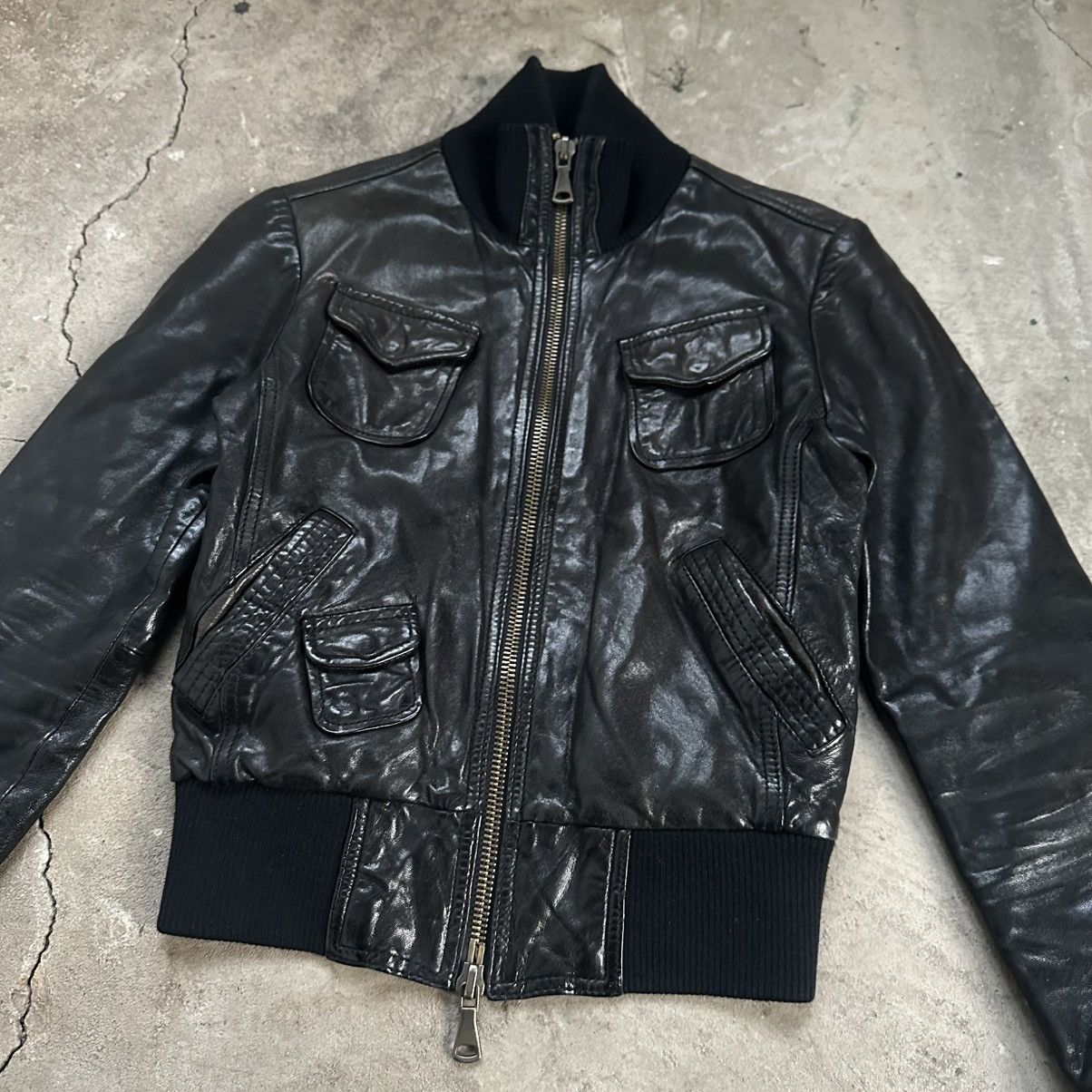 Armani Armani Jeans Vintage Vera pelle Leather Jacket Size XS / US 0-2 / IT 36-38 - 4 Thumbnail