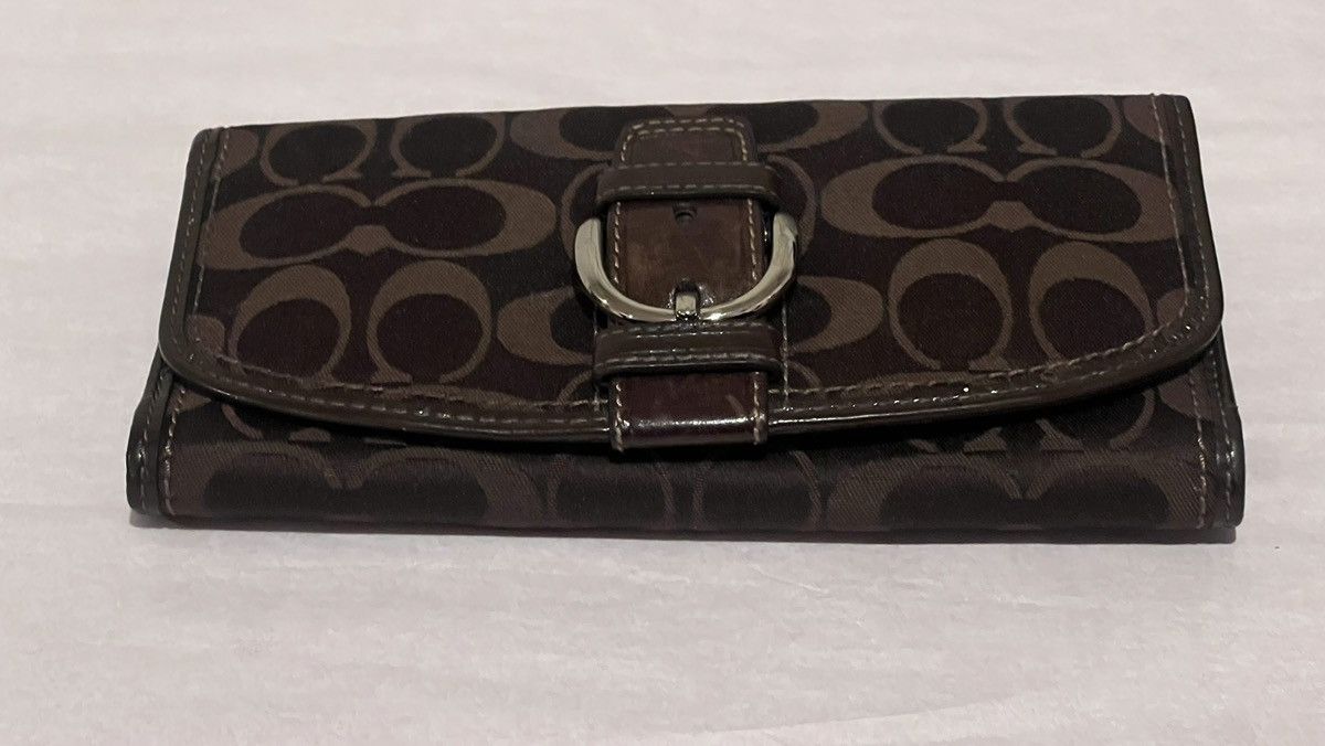 Coach Coach Signature Canvas Long Wallet – Brown / Pink Interior Size ONE SIZE - 3 Thumbnail