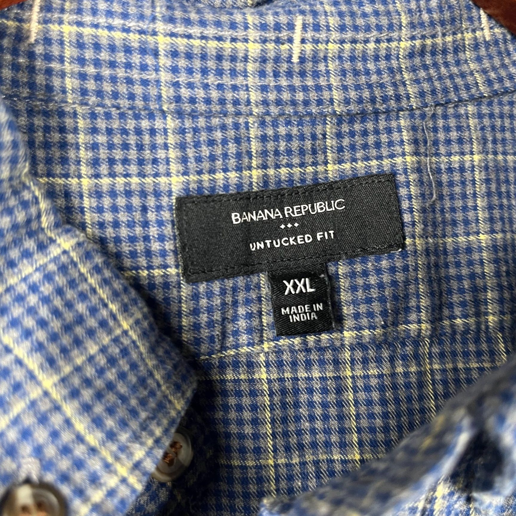 Banana Republic Banana Republic Untucked Fit Shirt 2XL Navy Blue Check Button Up Long Sleeve Men Size US XXL / EU 58 / 5 - 5 Thumbnail