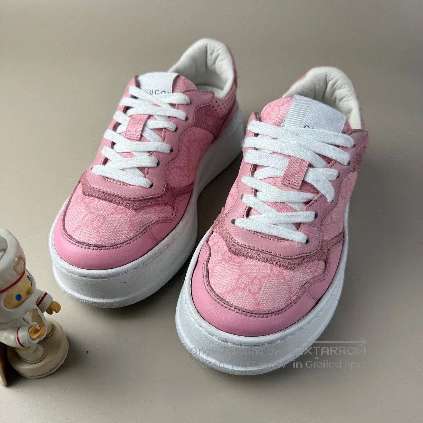 Gucci gucci pink double g print sneakers. Size US 5 / IT 35 - 1 Thumbnail