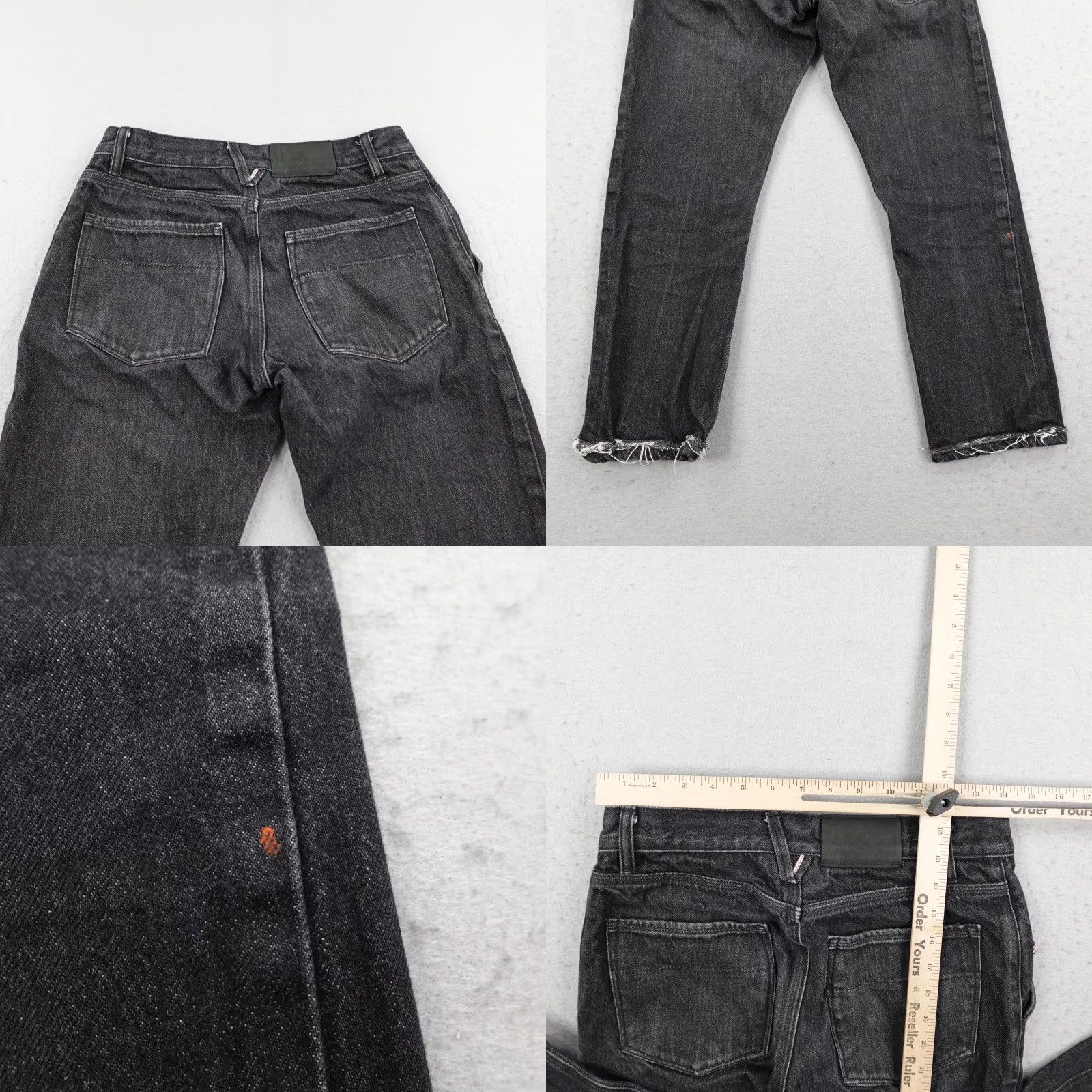 Raleigh Denim Raleigh Denim Jeans Mens 29 Black Selvedge Button Fly Jones Cropped Distressed Size US 29 - 8 Thumbnail