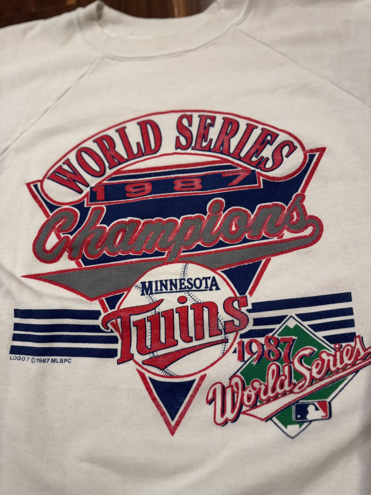 Logo 7 1987 Minnesota Twins World Series Logo 7 Crewneck Vintage XL Size US XL / EU 56 / 4 - 2 Thumbnail