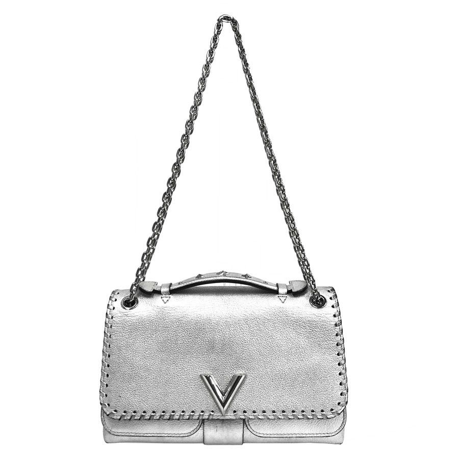 Louis Vuitton Silver Metallic Leather Braided Around Very Chain Bag -  Yoogi's Closet