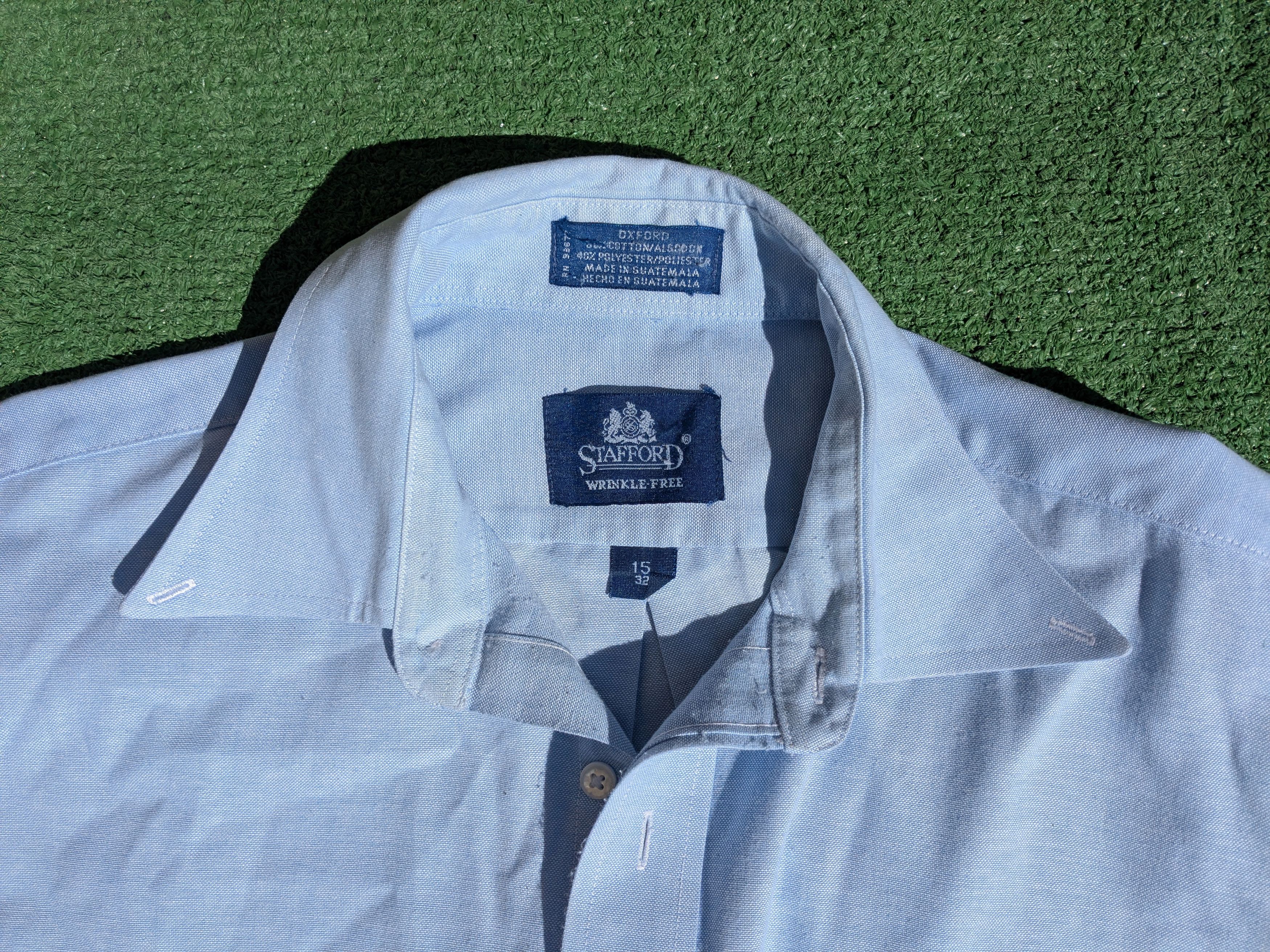Stafford Stafford Wrinkle Free Cotton Poly Oxford Button Pocket Shirt Size US M / EU 48-50 / 2 - 5 Thumbnail