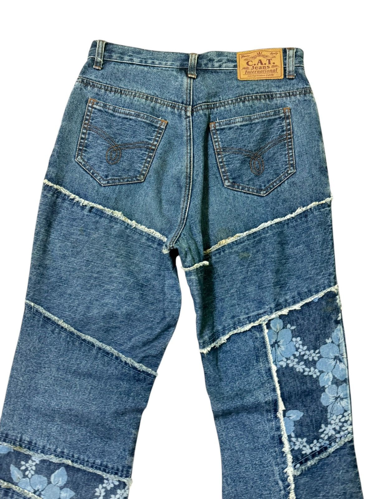 Vintage Crazy Flared CAT Reconstructed Reworked jeans Size 26" / US 2 / IT 38 - 12 Thumbnail