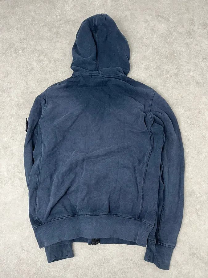 Stone Island Navy Signature Minimalist Zip-up Hoodie