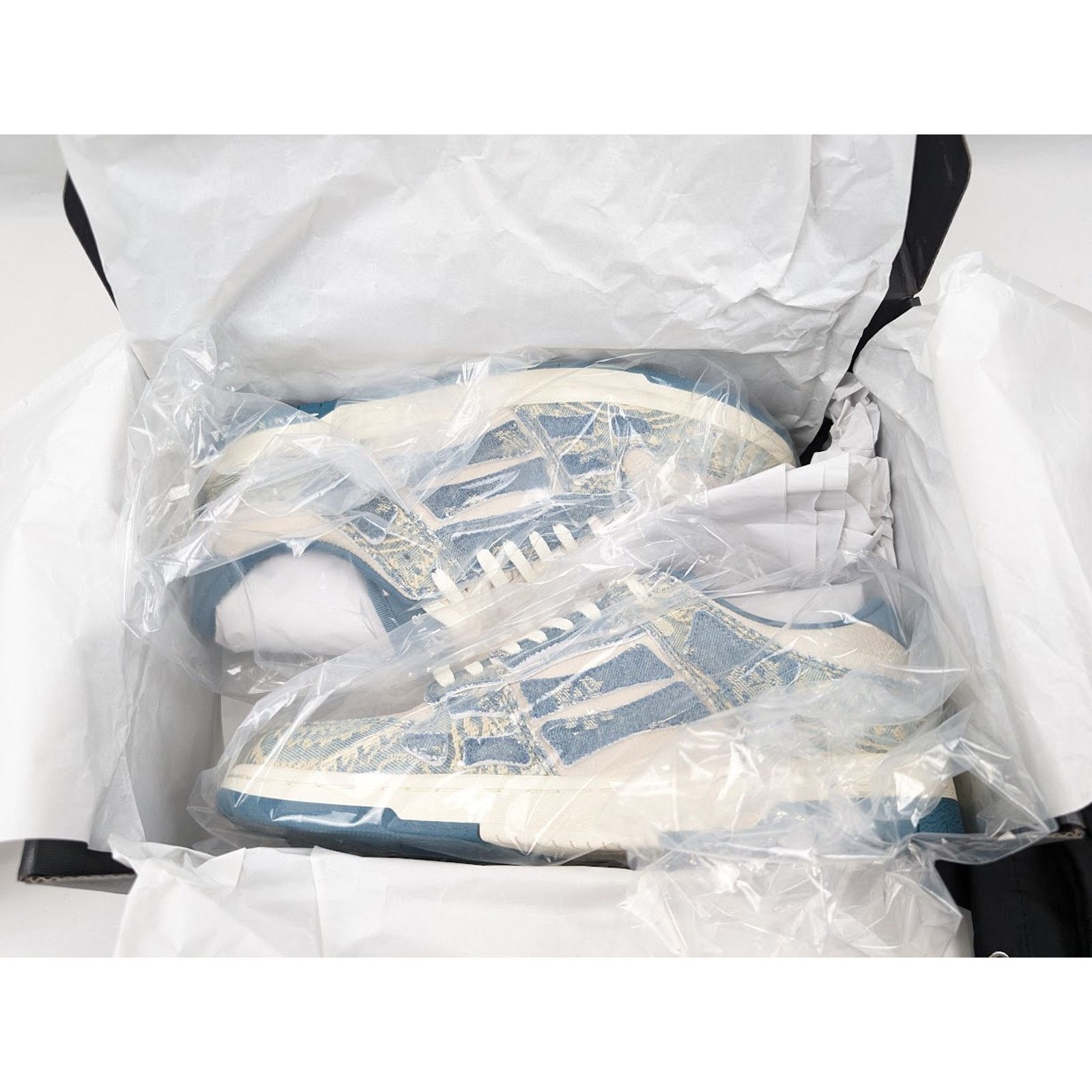 Amiri o1rshd1 Skelton Low-Top Sneakers in Natural/Denim Size US 12 / EU 45 - 21 Thumbnail