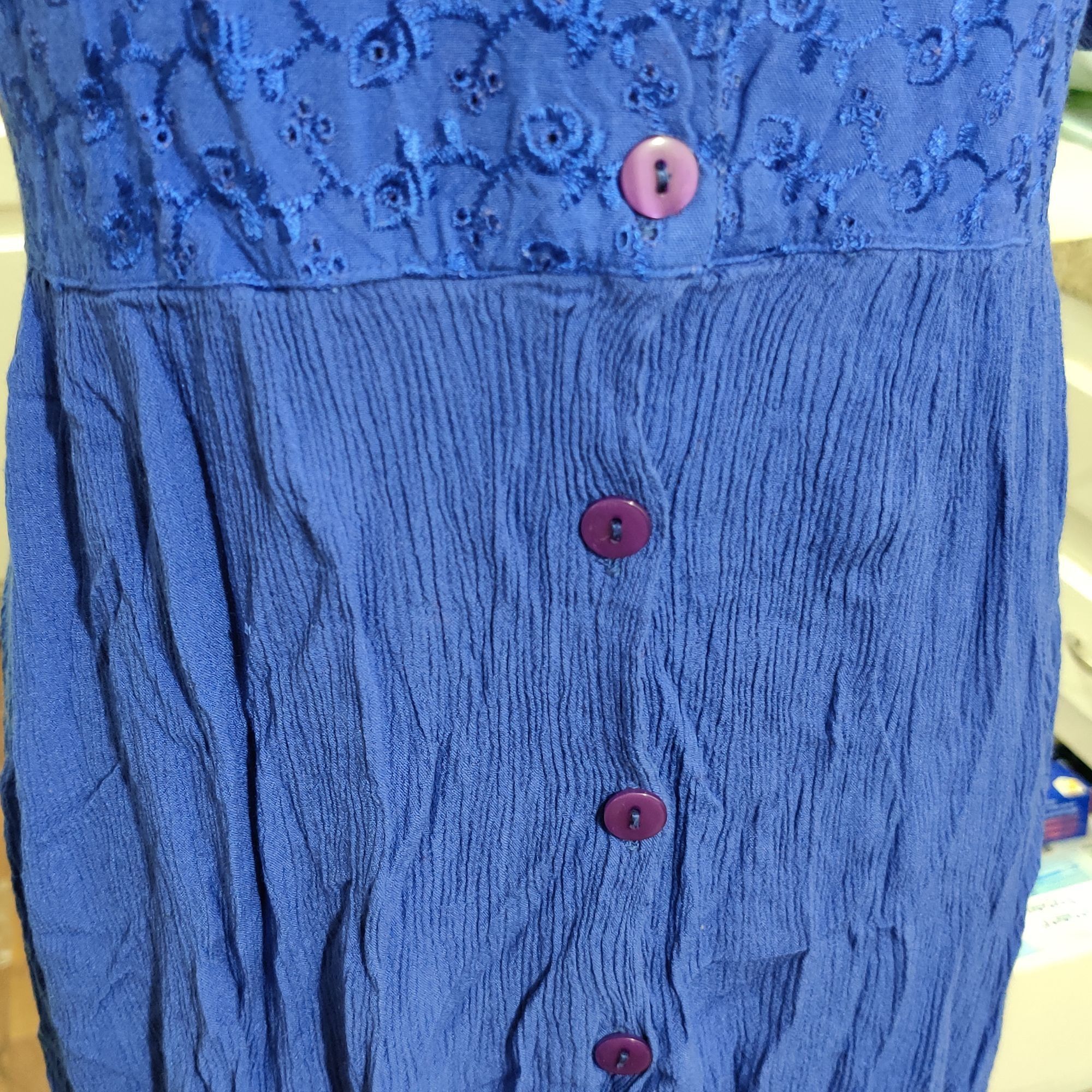 Vintage Vintage 220 Hickory Womens Dress Maxi Floral Embroidery Shor Size XL / US 12-14 / IT 48-50 - 7 Thumbnail