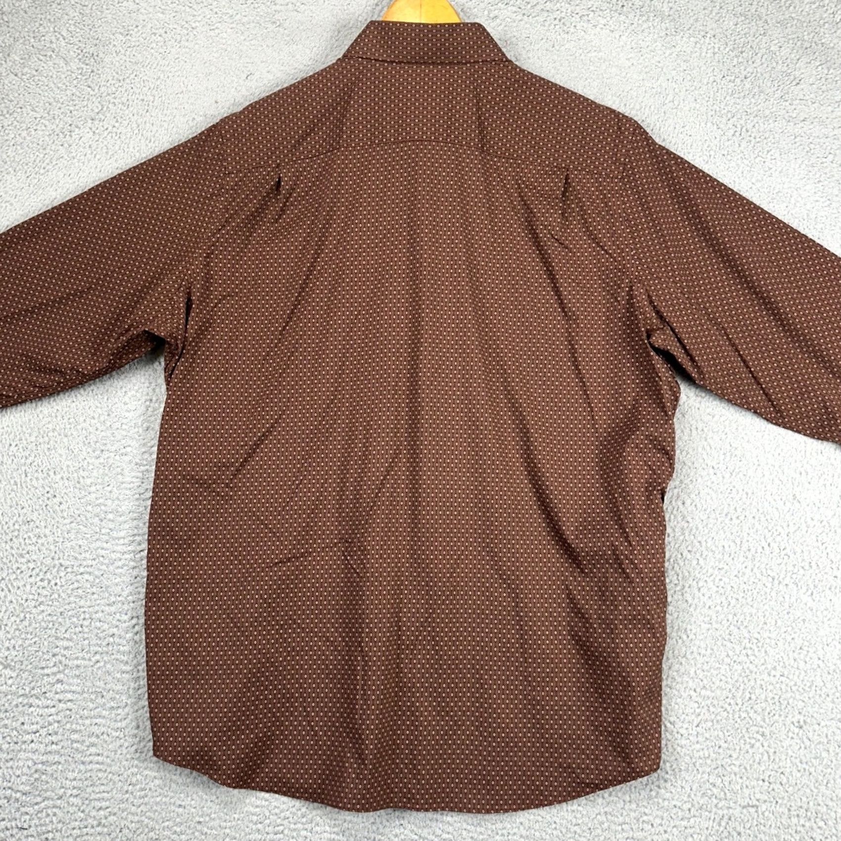 Vintage J. Hilburn Mens Shirt Button Up 2XL Brown Geometric Long Sleeve Casual Pocket Size US XXL / EU 58 / 5 - 4 Thumbnail