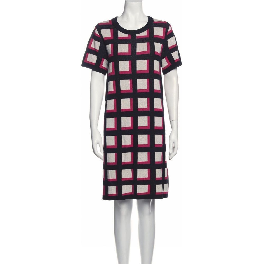 Kate Spade Windowpane Cashmere Wool Blend Print Dress Shift