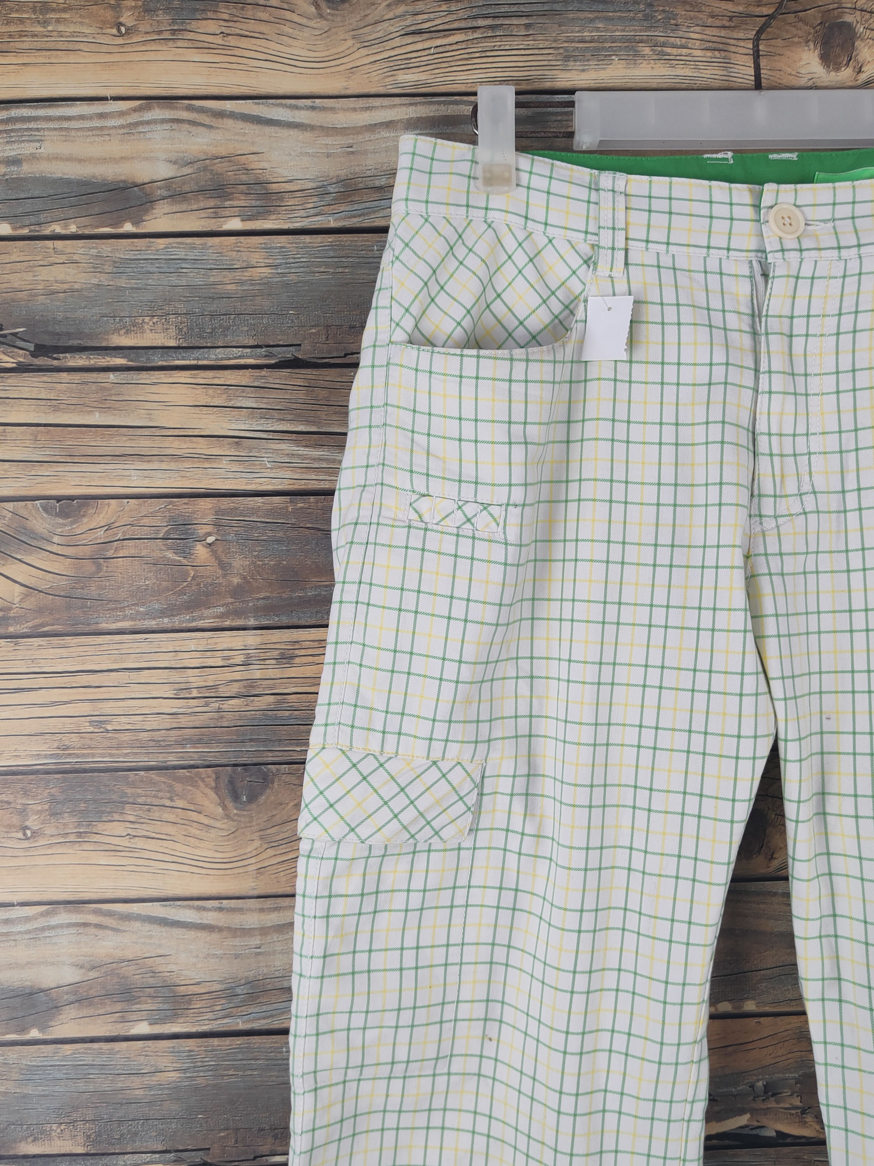 Japanese Brand DL Viva Heart White Green Multipocket Cargo Pants #1874 Size 30" / US 8 / IT 44 - 3 Thumbnail