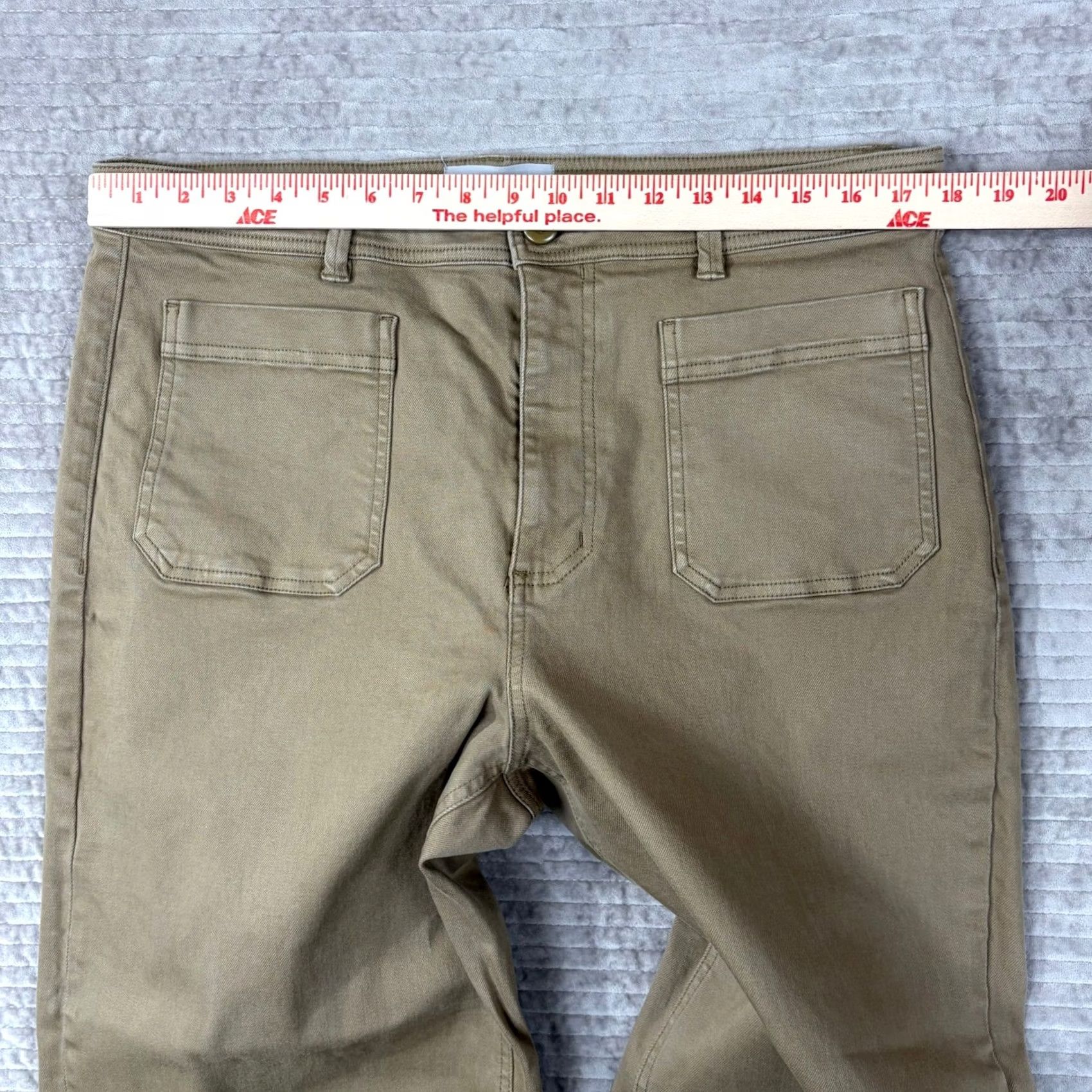 Everlane Everlane Wide Leg Crop Pants Khaki Tan Size 16 Stretch Patch Pockets High Rise Workwear Cropped Women Mens? Size 38" / US 16 / IT 52 - 6 Thumbnail