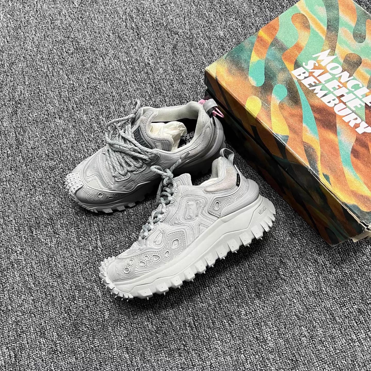 Moncler Moncler Collab Trailgrip GTX Gray Platform Hiking Shoe 36 Size US 5.5 / IT 35.5 - 1 Thumbnail