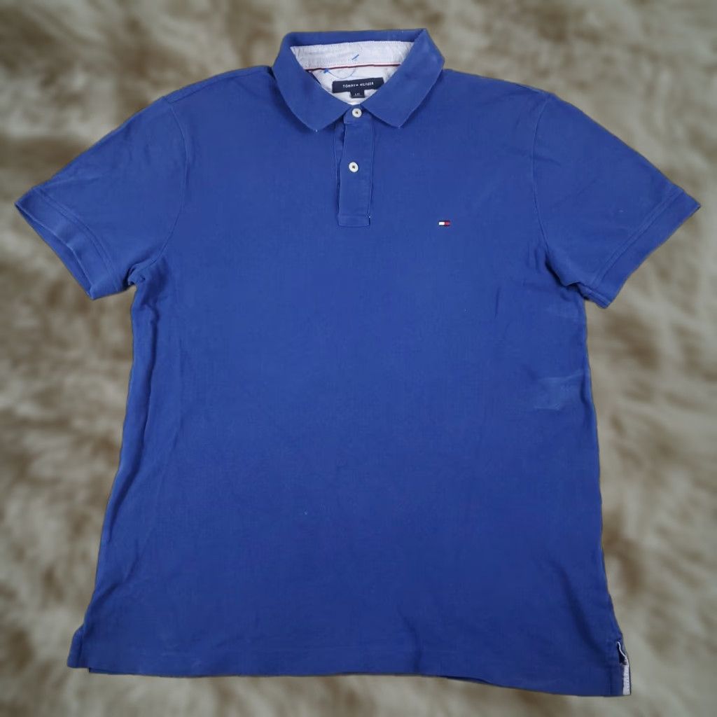 Tommy Hilfiger VINTAGE Tommy Hilfiger Polo Shirt Mens L Blue Casual Short Sleeve Shirt Adult Large Blue Classic Logo Polo Size US L / EU 52-54 / 3 - 1 Thumbnail
