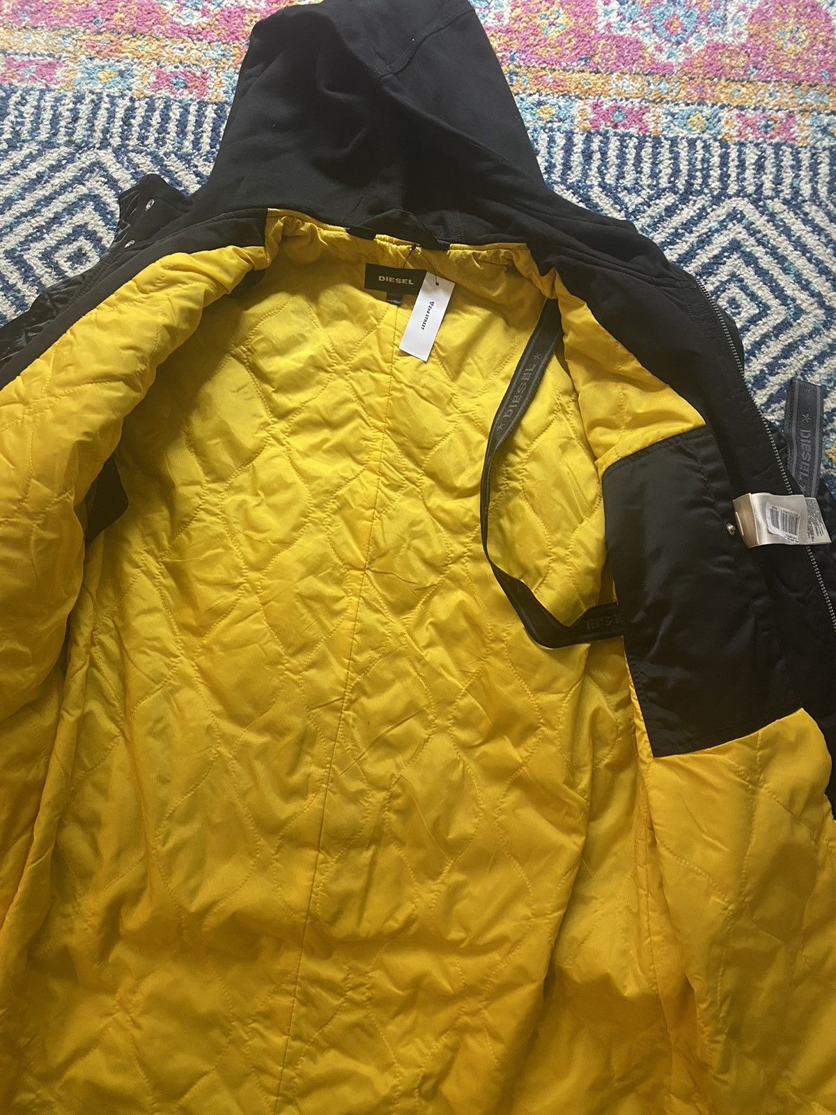 Diesel DIESEL Unreleased Bomber/Parka, Hooded, Black and Yellow Size US L / EU 52-54 / 3 - 3 Thumbnail