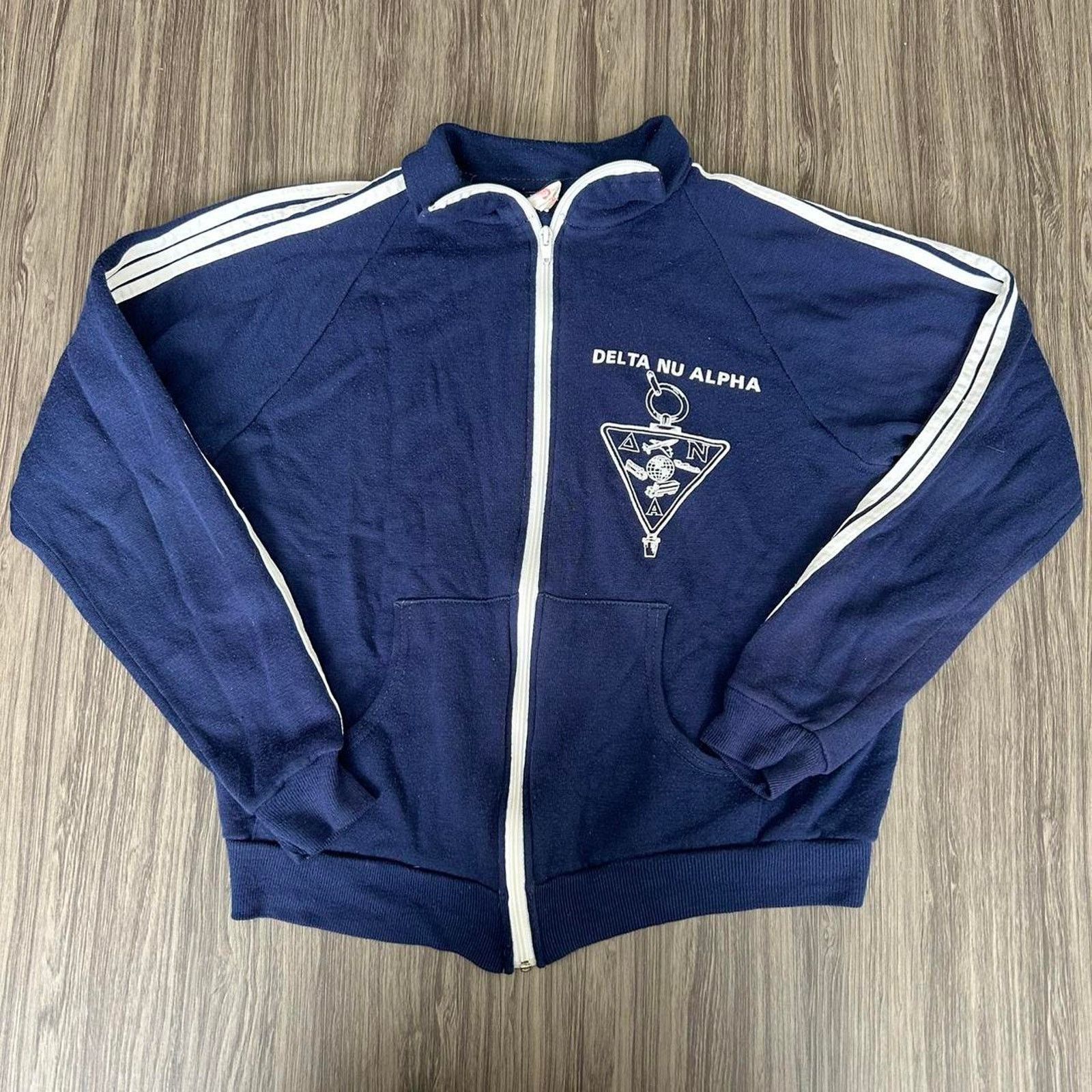 Vintage Vintage 80s Delta Nu Alpha Blue Fraternity Jacket. Sz M Size US M / EU 48-50 / 2 - 1 Thumbnail