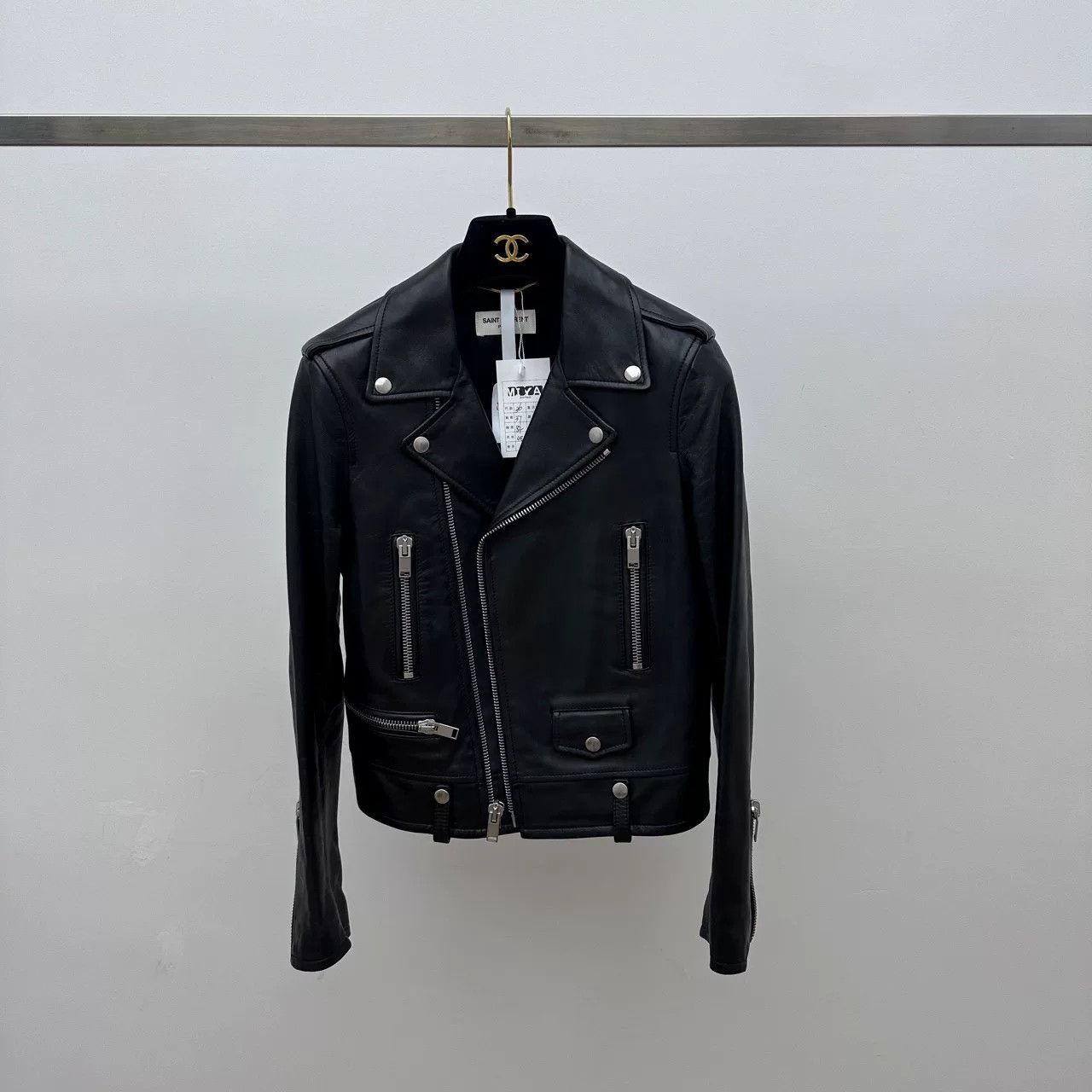 Saint Laurent Paris Saint Laurent Black Biker Leather Jacket Size XS / US 0-2 / IT 36-38 - 1 Thumbnail