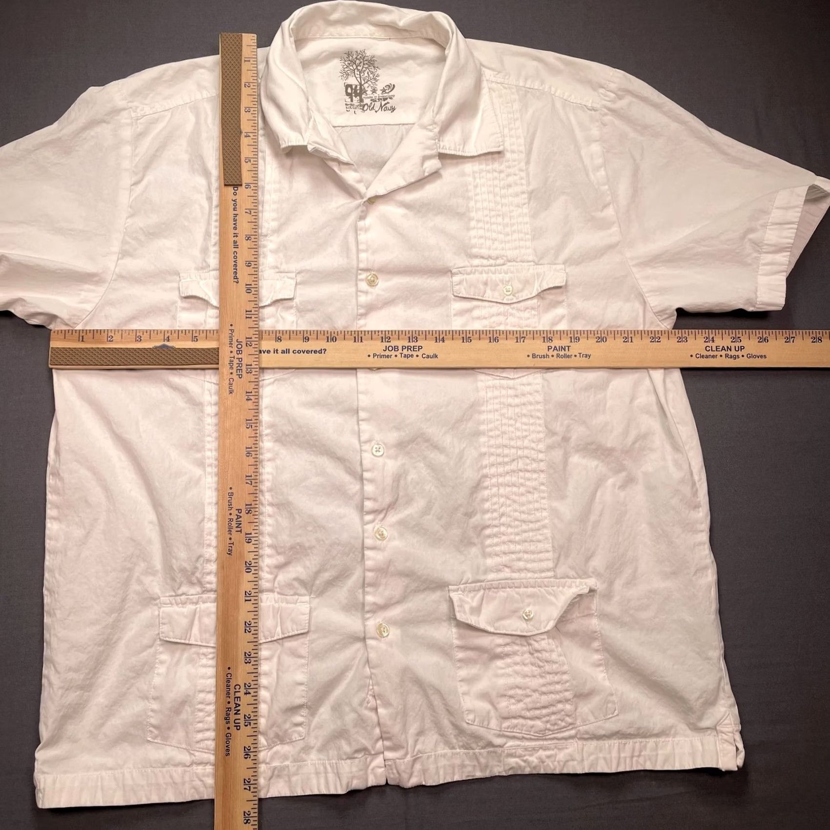 Old Navy Old Navy Shirt Mens Large White Guayabera Cotton Short Sleeve Button Up Casual Size US L / EU 52-54 / 3 - 3 Thumbnail