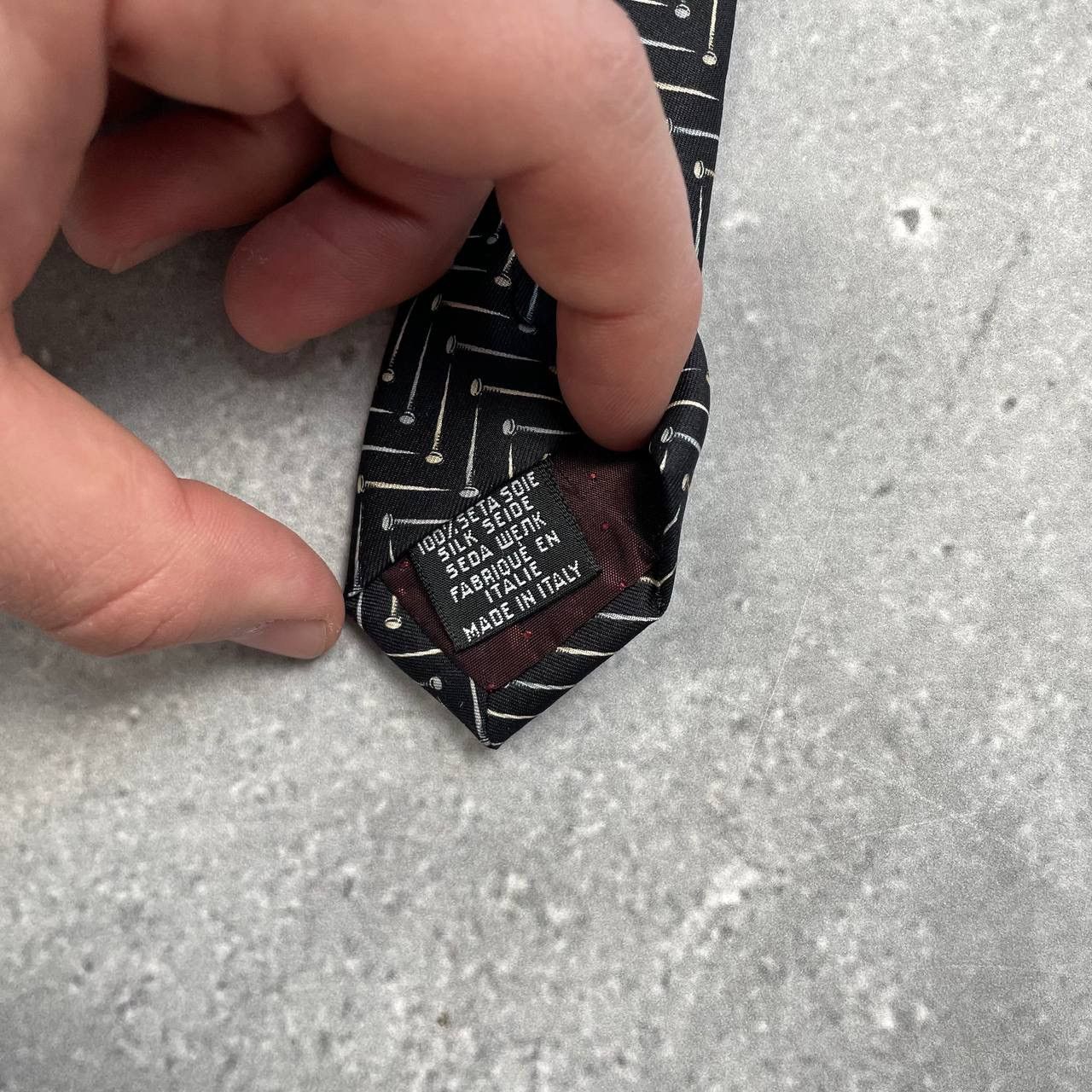 Designer × Gianfranco Ferre × Vintage Vintage Gianfranco Ferre Studio Nails Print Silk Tie Size ONE SIZE - 24 Thumbnail