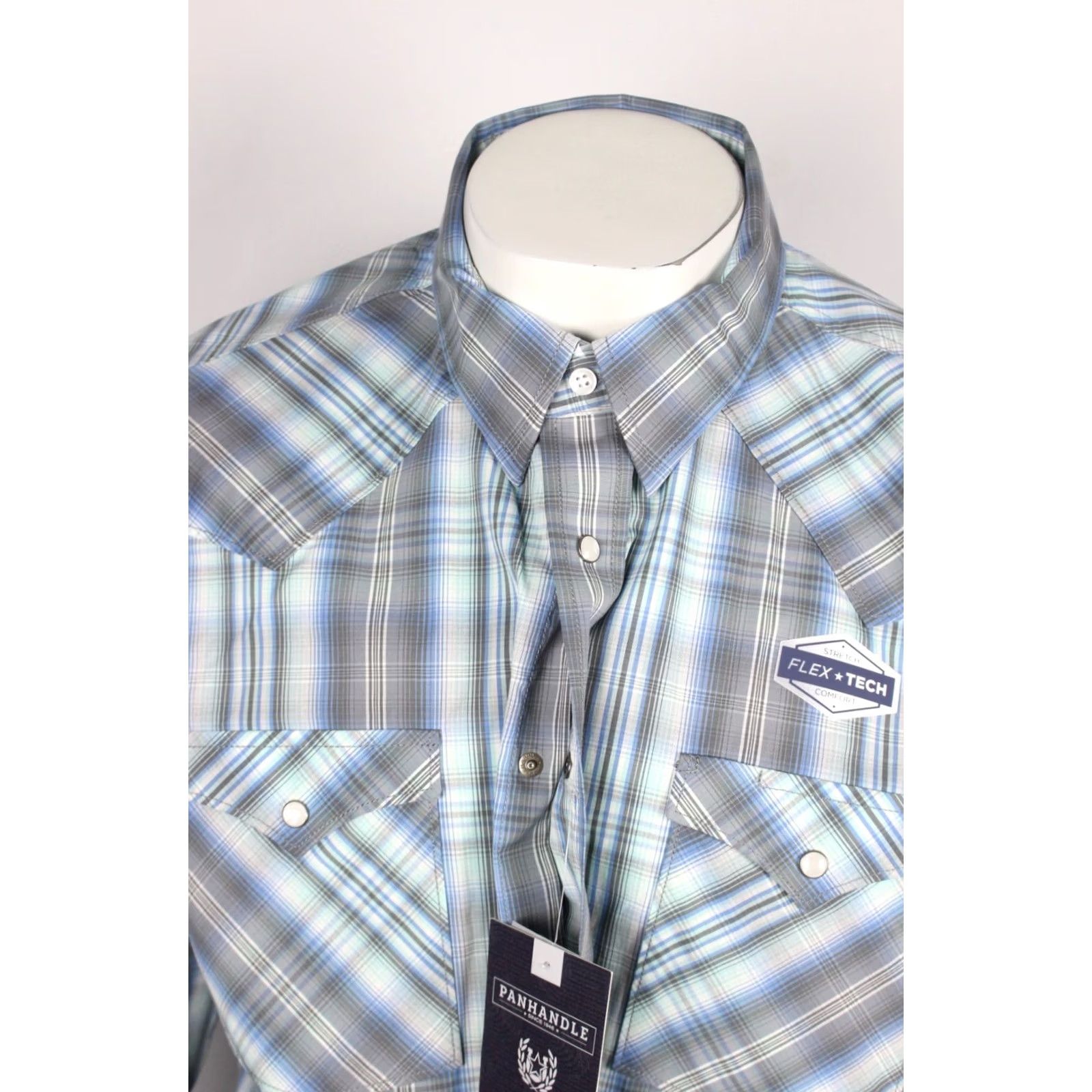 Vintage VINTAGE Panhandle Rough Stock Men's Snap Button Western Shirt Long Sleeve XXL Grey Plaid Size US XXL / EU 58 / 5 - 5 Thumbnail