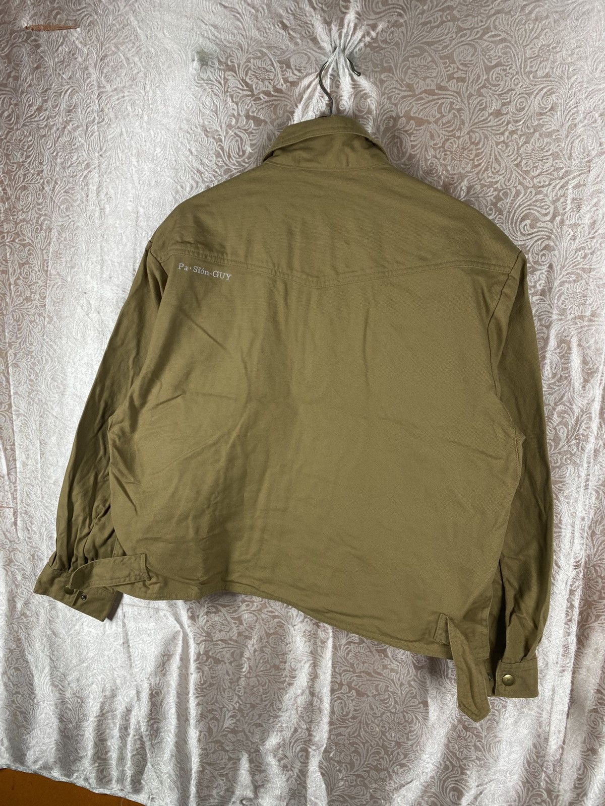 Japanese Brand Vintage Pa·Sión·GUY Khaki Utility Jacket Minimalist Zip Size US L / EU 52-54 / 3 - 13 Thumbnail