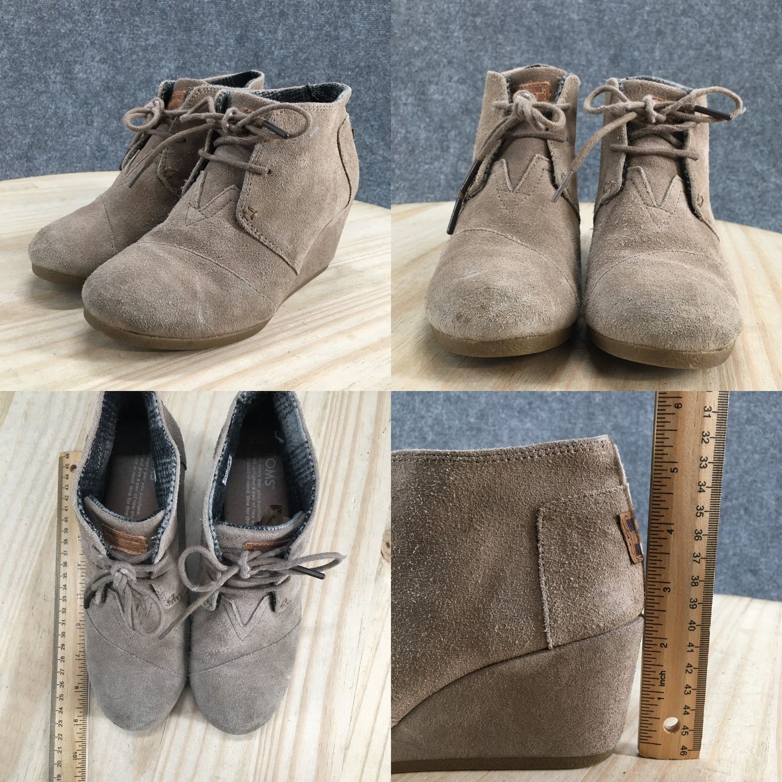 Toms TOMS Boots Womens 6.5 Two Eye Desert Wedge Ankle Bootie Brown Suede Lace Up Bootie Brown Mens Womens Shoes—Note: No, keep to original terms only. Size US 7 / IT 37 - 8 Thumbnail