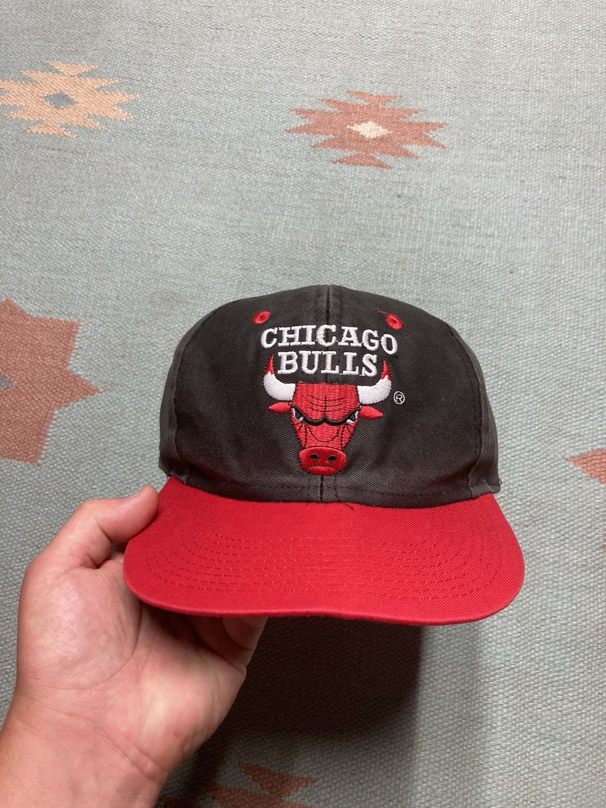 Vintage Vtg 90s hat Chicago bulls blockhead plain logo basketball Size ONE SIZE - 2 Thumbnail