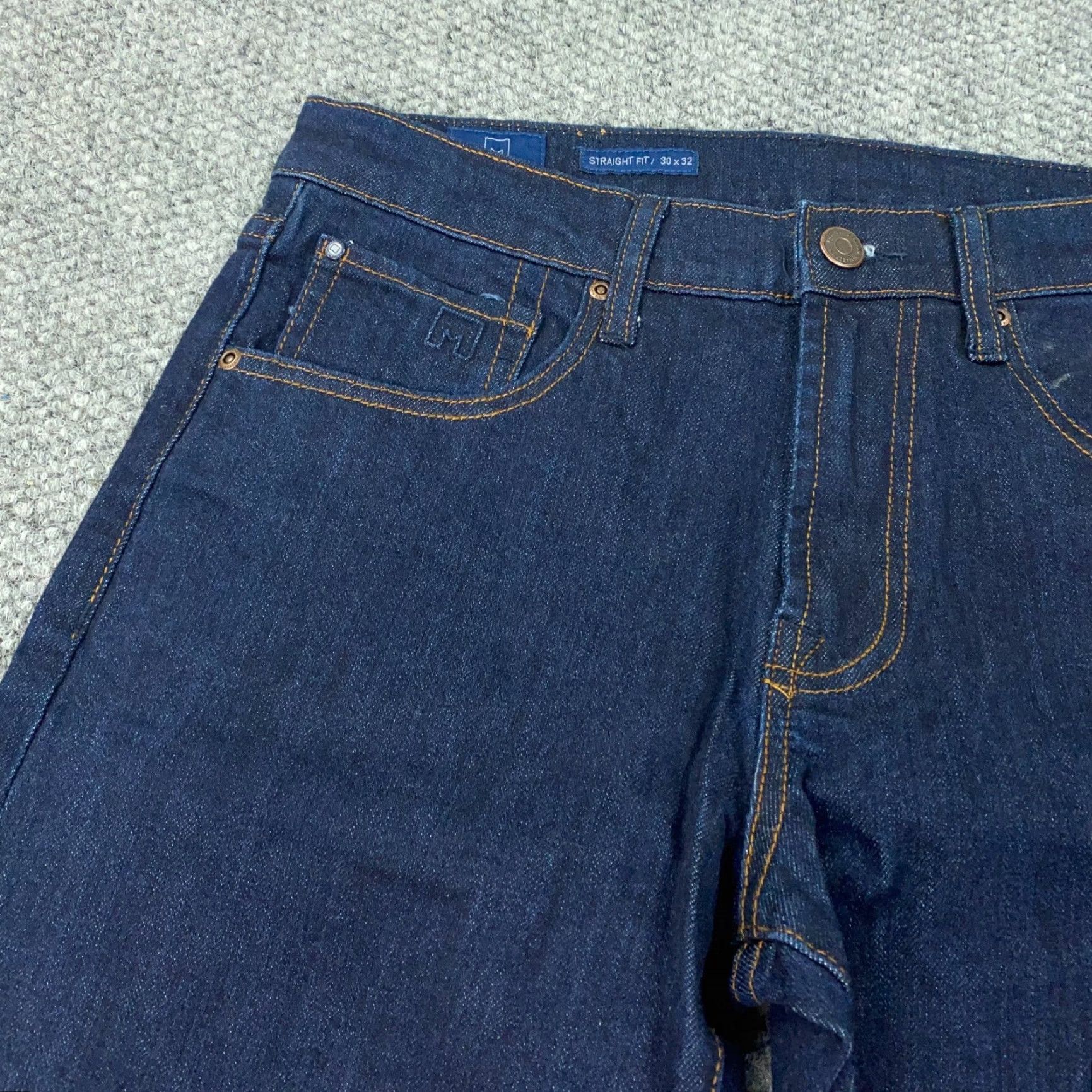 Vintage M Collection Michael Strahan Jeans Mens Blue 30x32 Straight Fit Stretch Denim 5-Pocket Design Regular Size US 32 / EU 48 - 3 Thumbnail