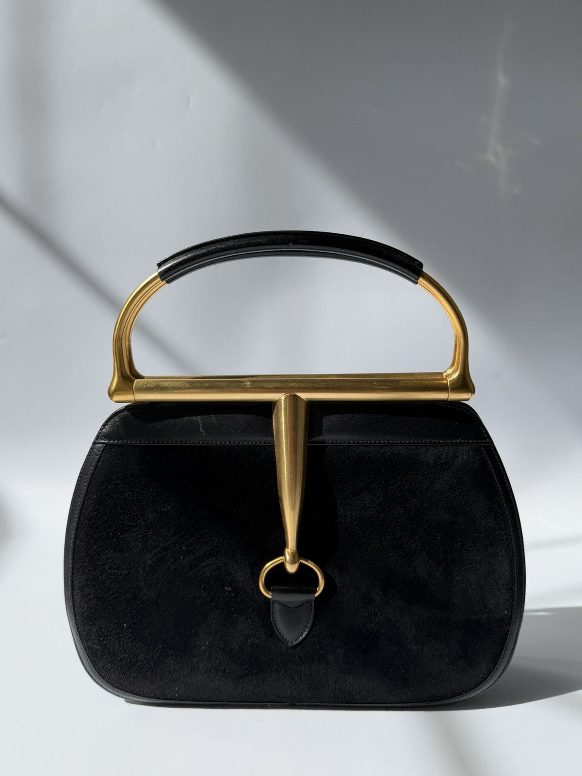 Gucci Rare Gucci Tom Ford 2000s Snaffle Horsebit Suede Leather Bag Size ONE SIZE - 8 Thumbnail