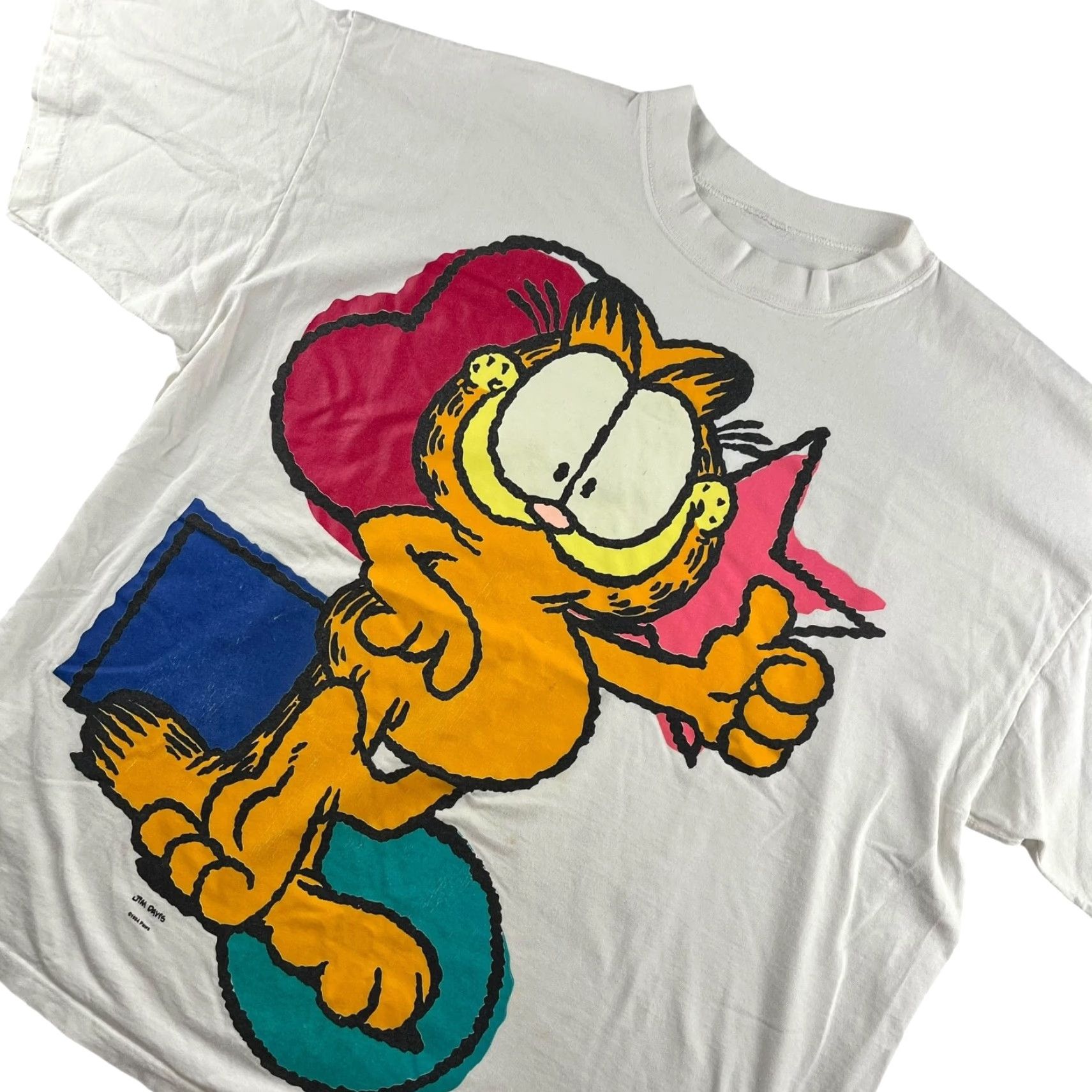 X-LARGE VTG 1994 Garfield Paws Graphic Print T-Shirt White XL Crewneck Short Sleeve Size US XL / EU 56 / 4 - 2 Thumbnail