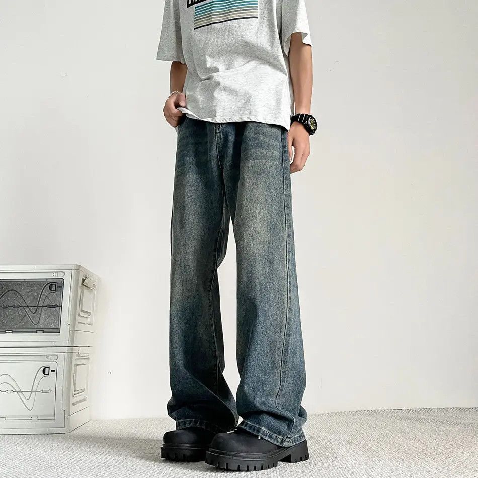 Japanese Brand × Jean Retro loose casual straight leg micro flared jeans Size US 32 / EU 48 - 2 Thumbnail