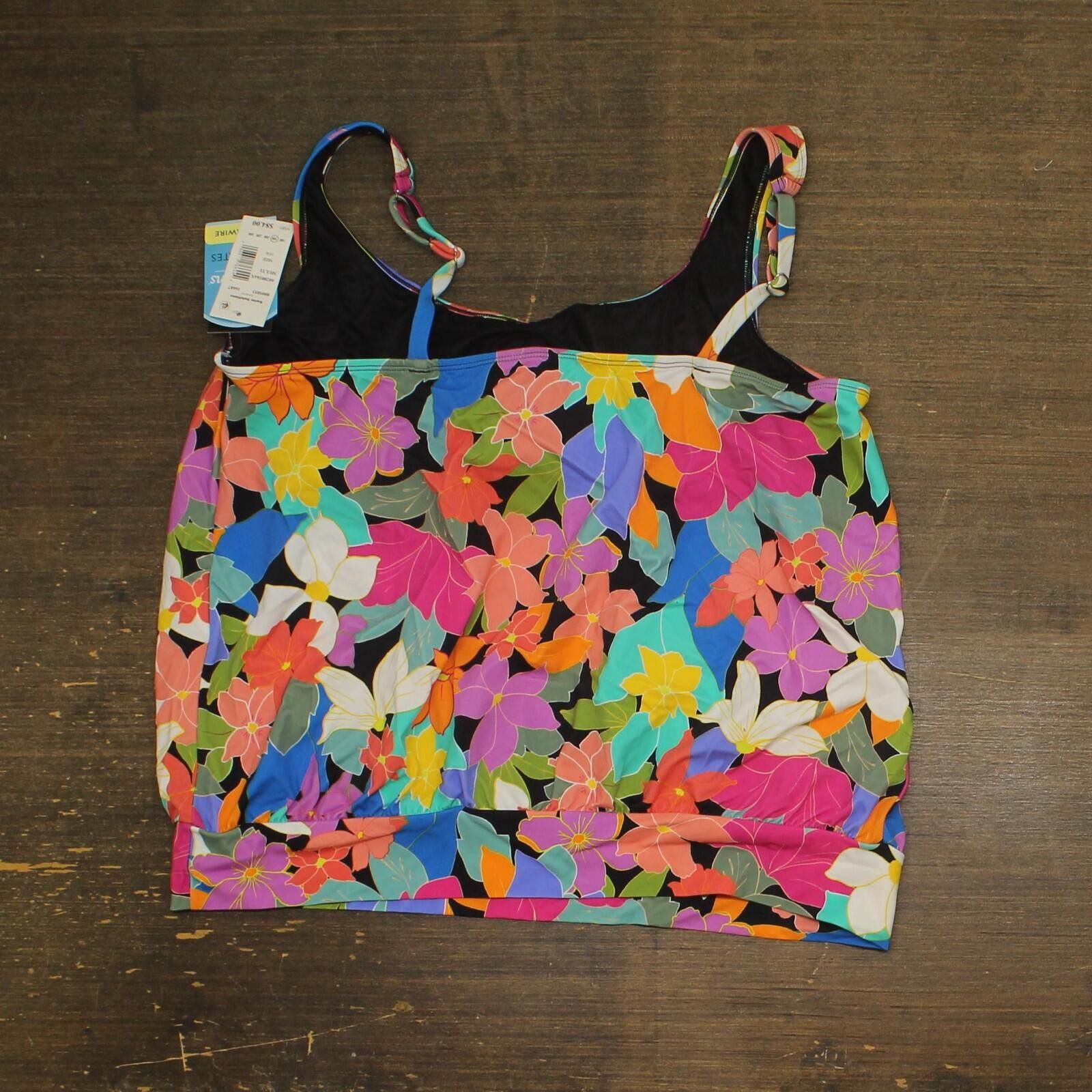 Other Nwt Swim Solutions Swim Top Floral Frenzy Multicolor 18w Size ONE SIZE - 2 Thumbnail